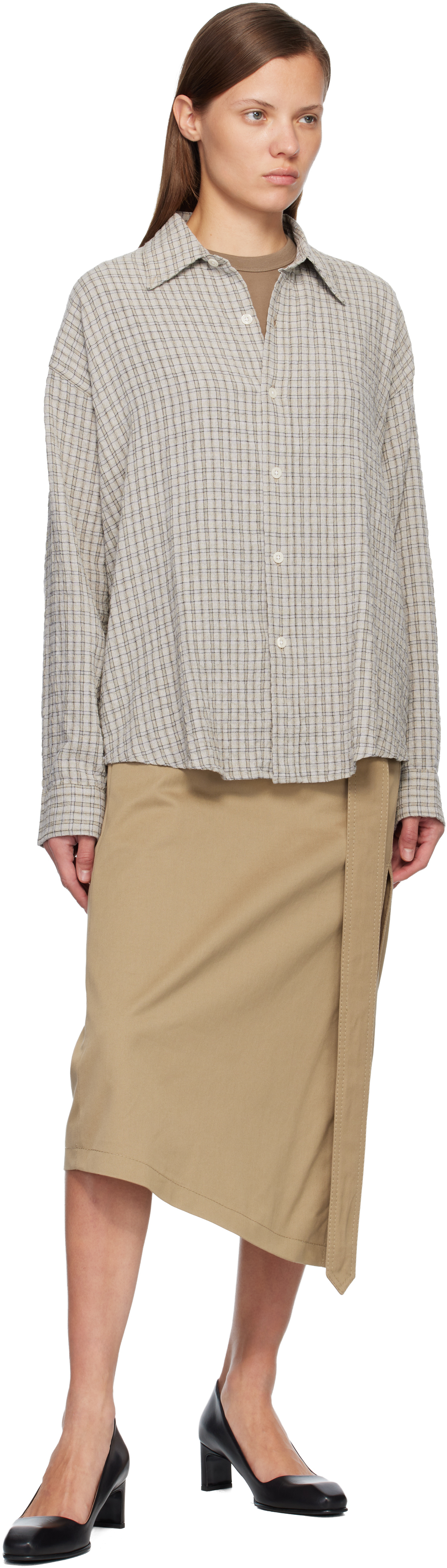 Mfpen Gray Button Down Shirt In Gray