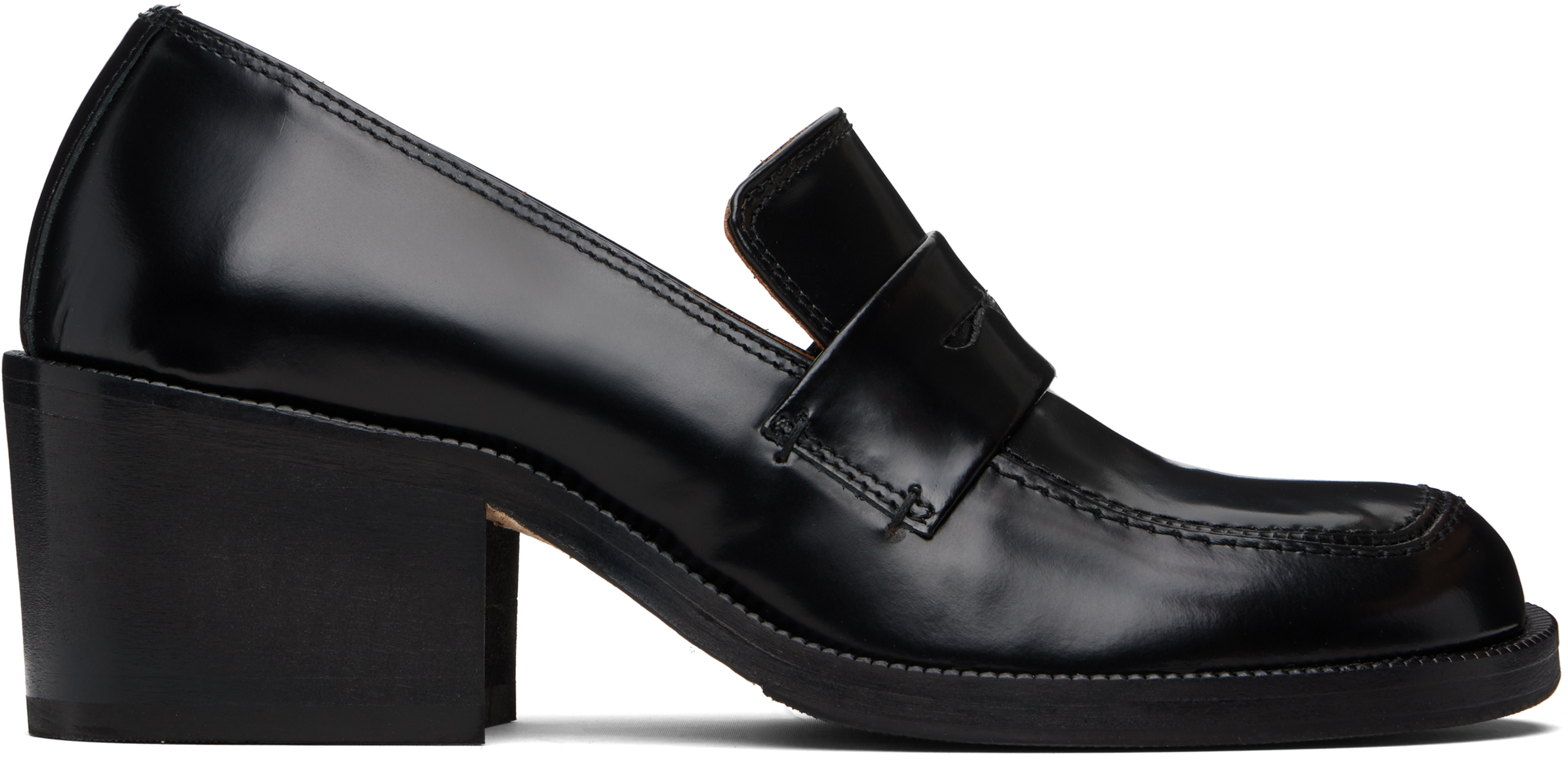 Mfpen Black Seminar Loafers In Animal Print