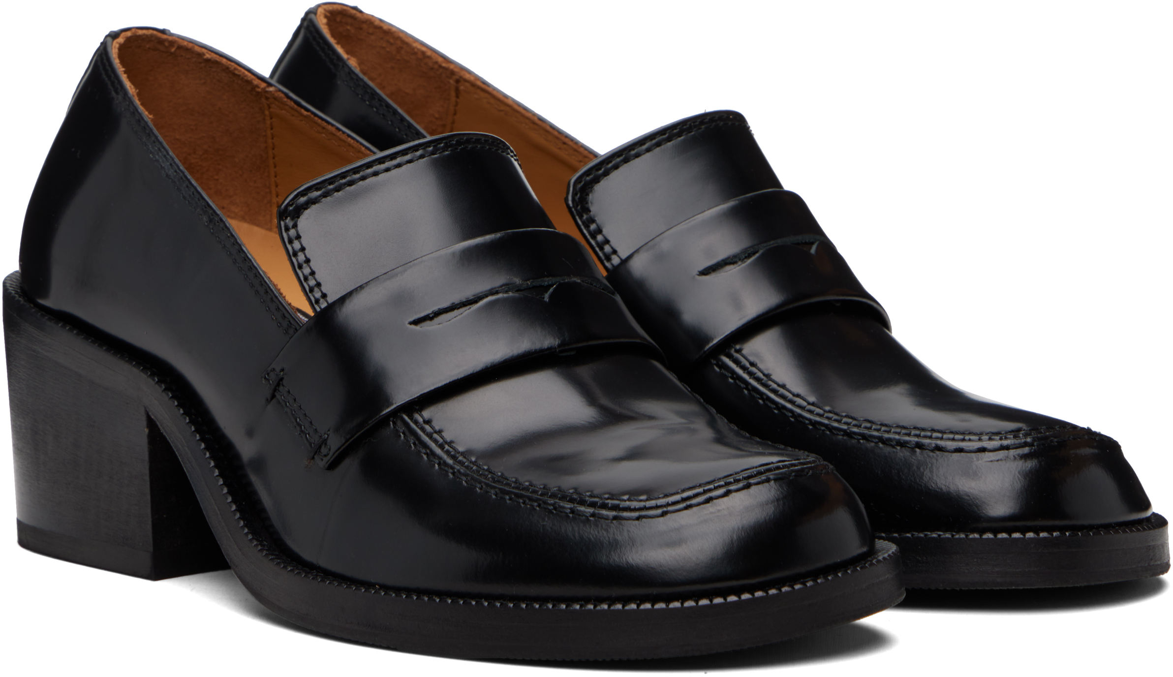 Mfpen Black Seminar Loafers In Animal Print