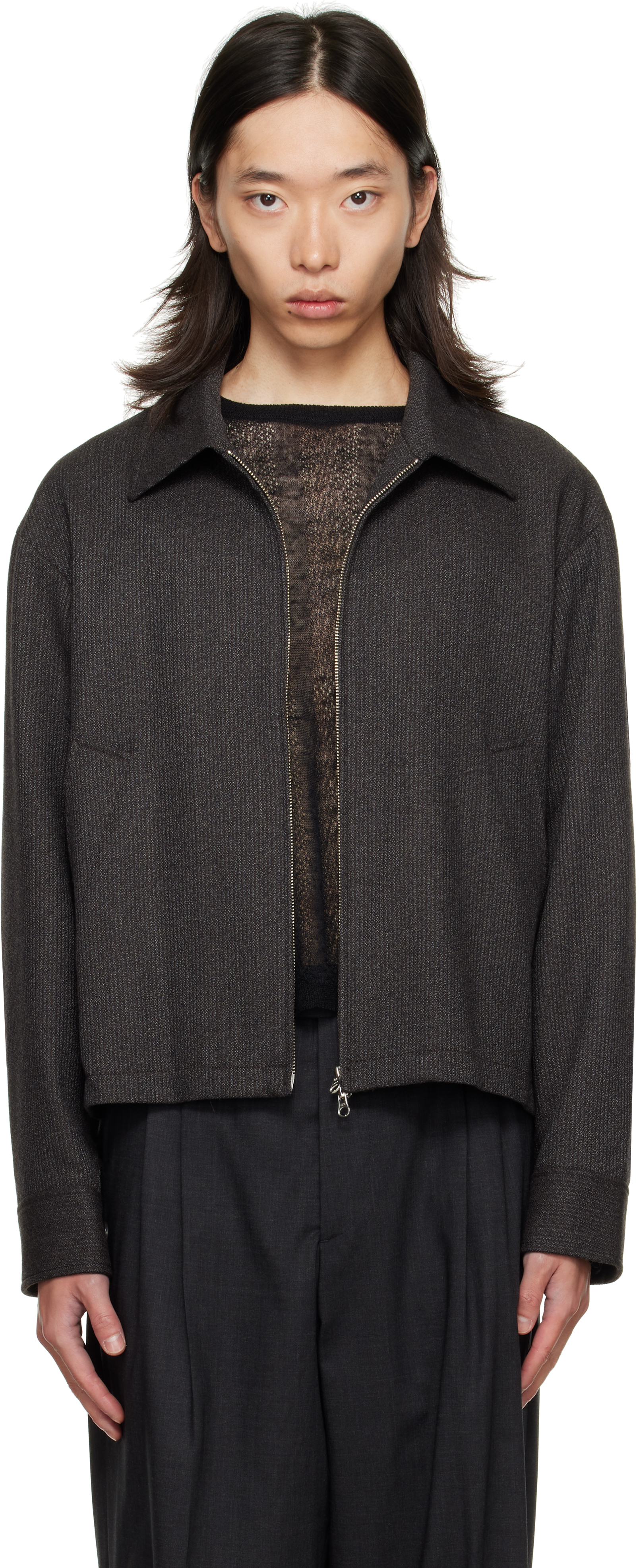 Mfpen Gray Mail Jacket In Black