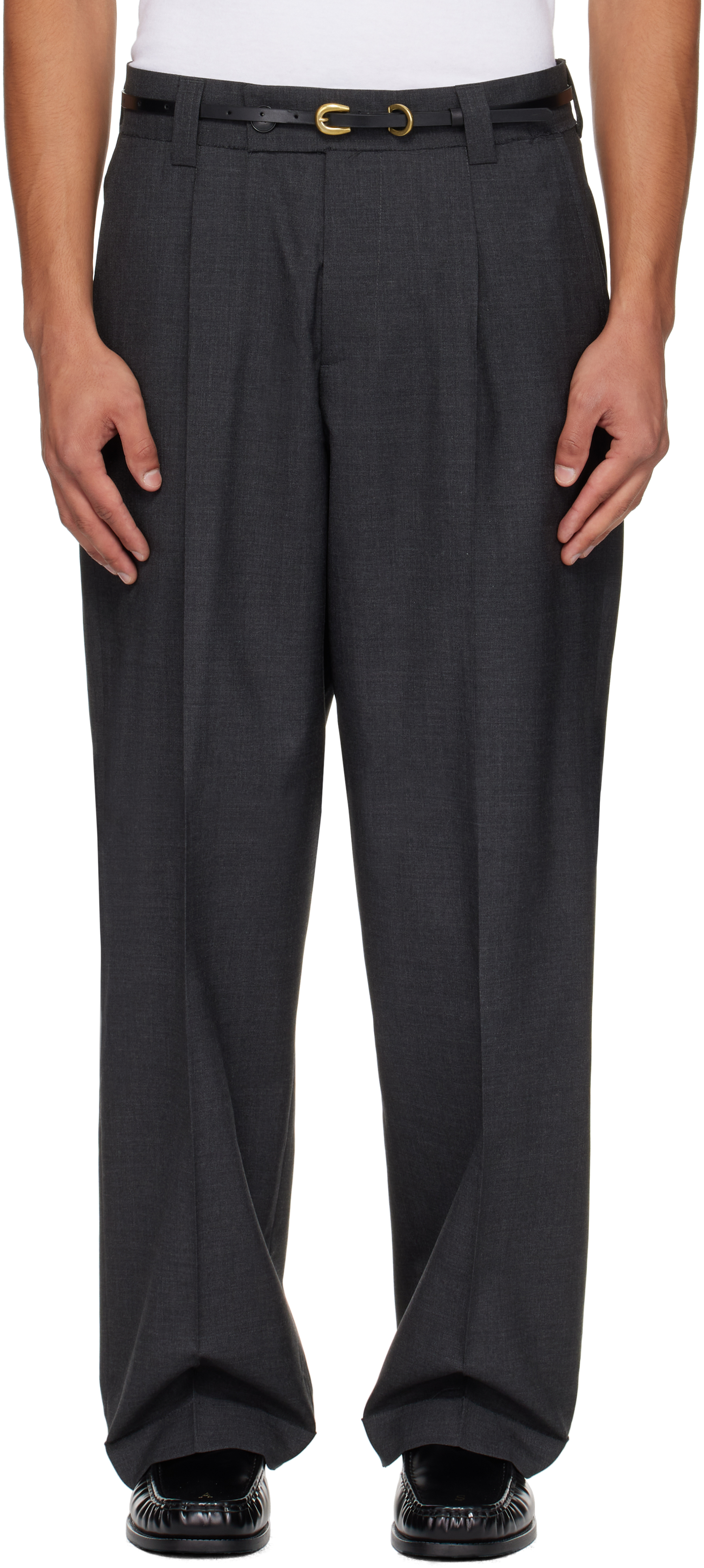 Mfpen Gray Patch Trousers In Black
