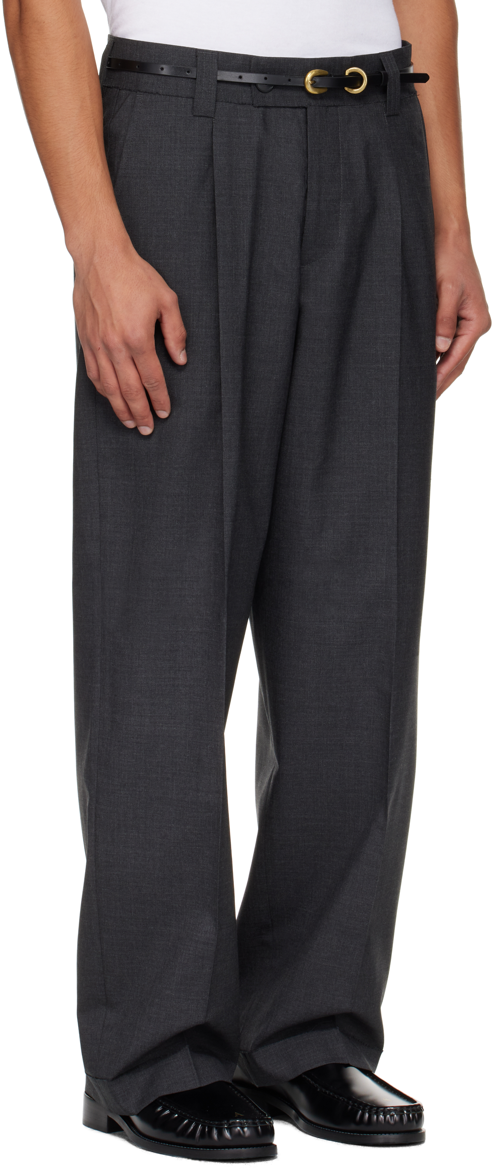 Mfpen Gray Patch Trousers In Black