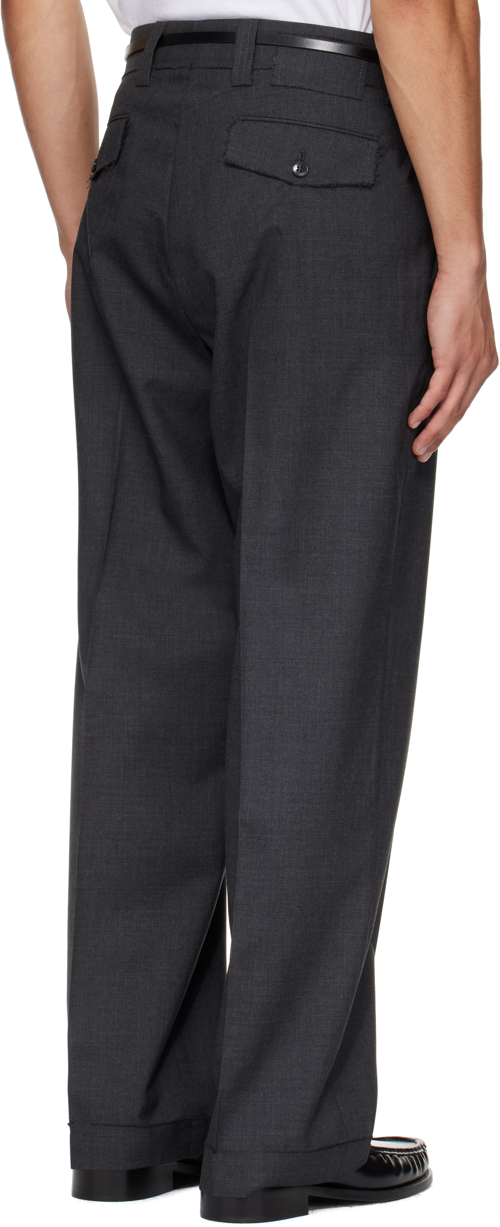 Mfpen Gray Patch Trousers In Black