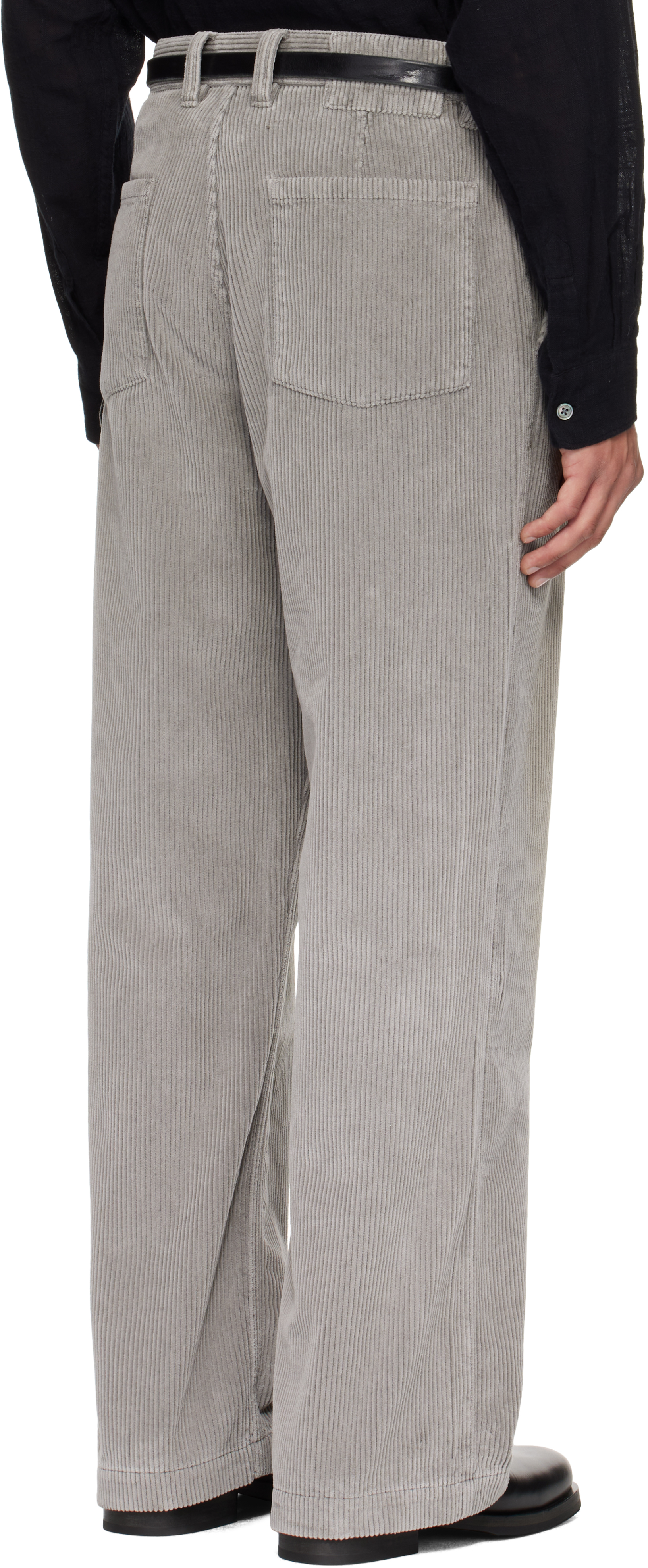 Mfpen Gray Cord Trousers In Gray
