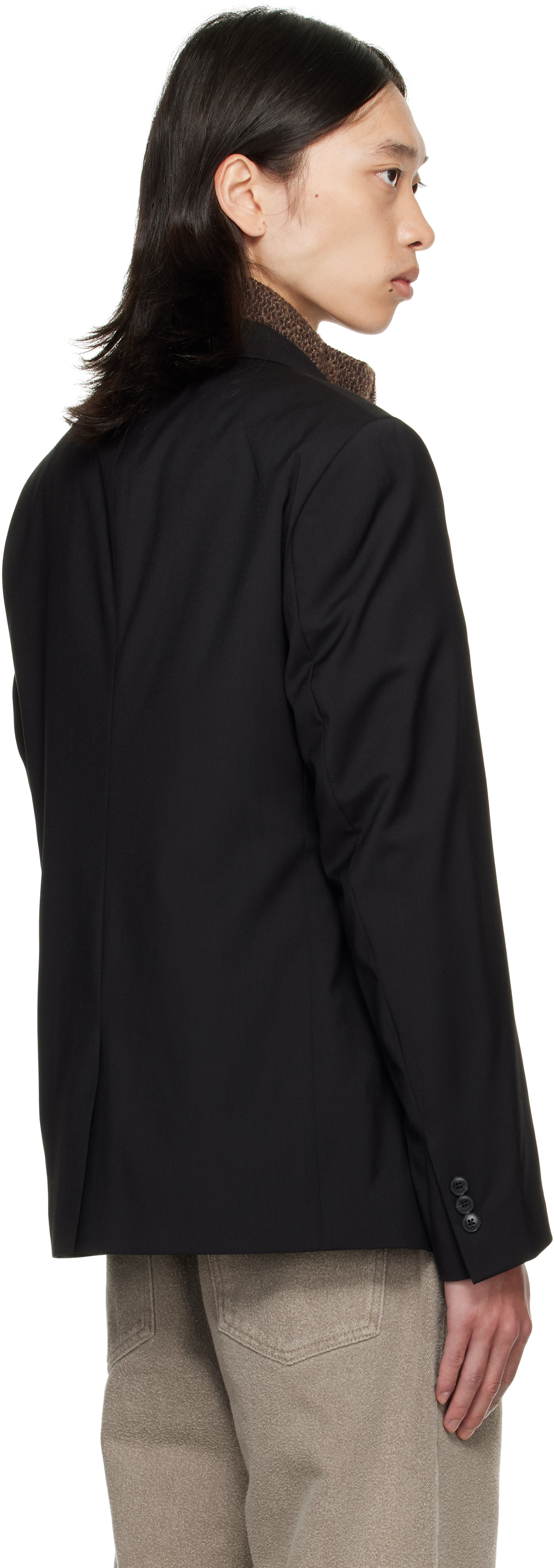 Mfpen Black Single Breasted Blazer In Black