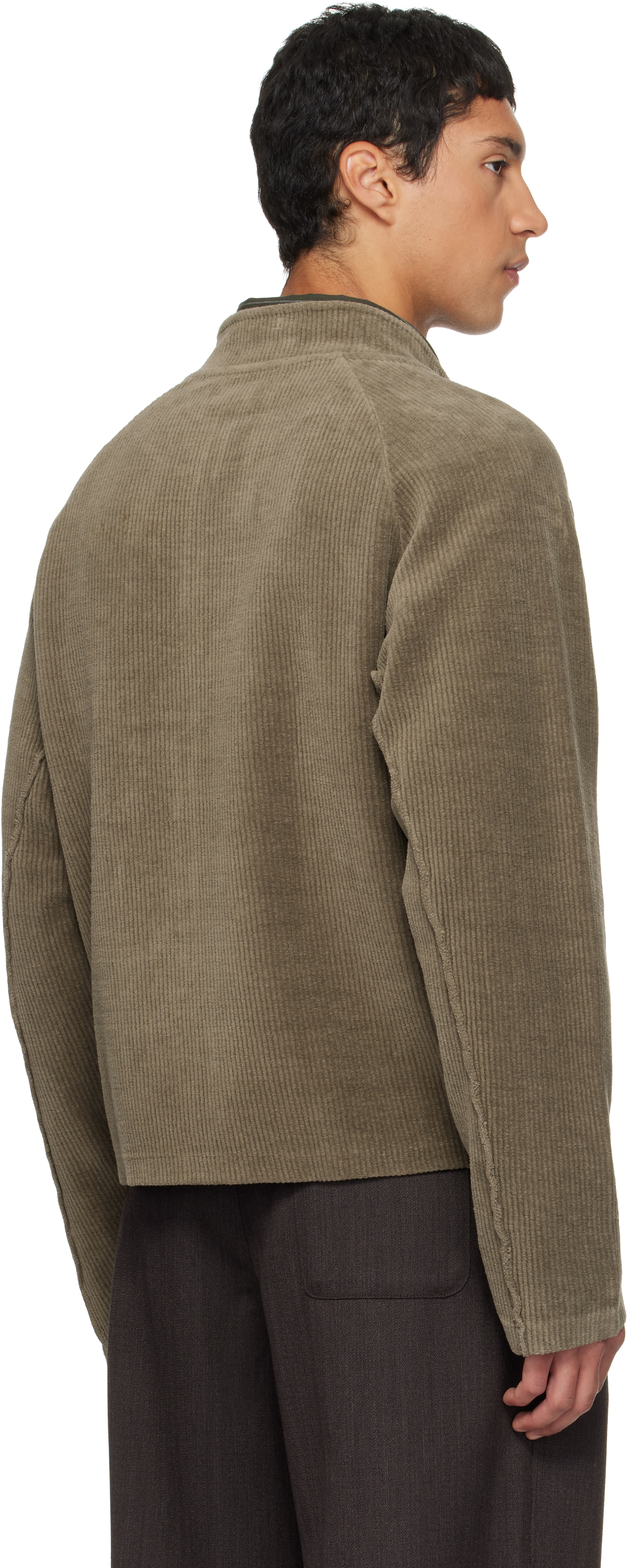 Mfpen Khaki Leisure Zip Up Jacket In Brown