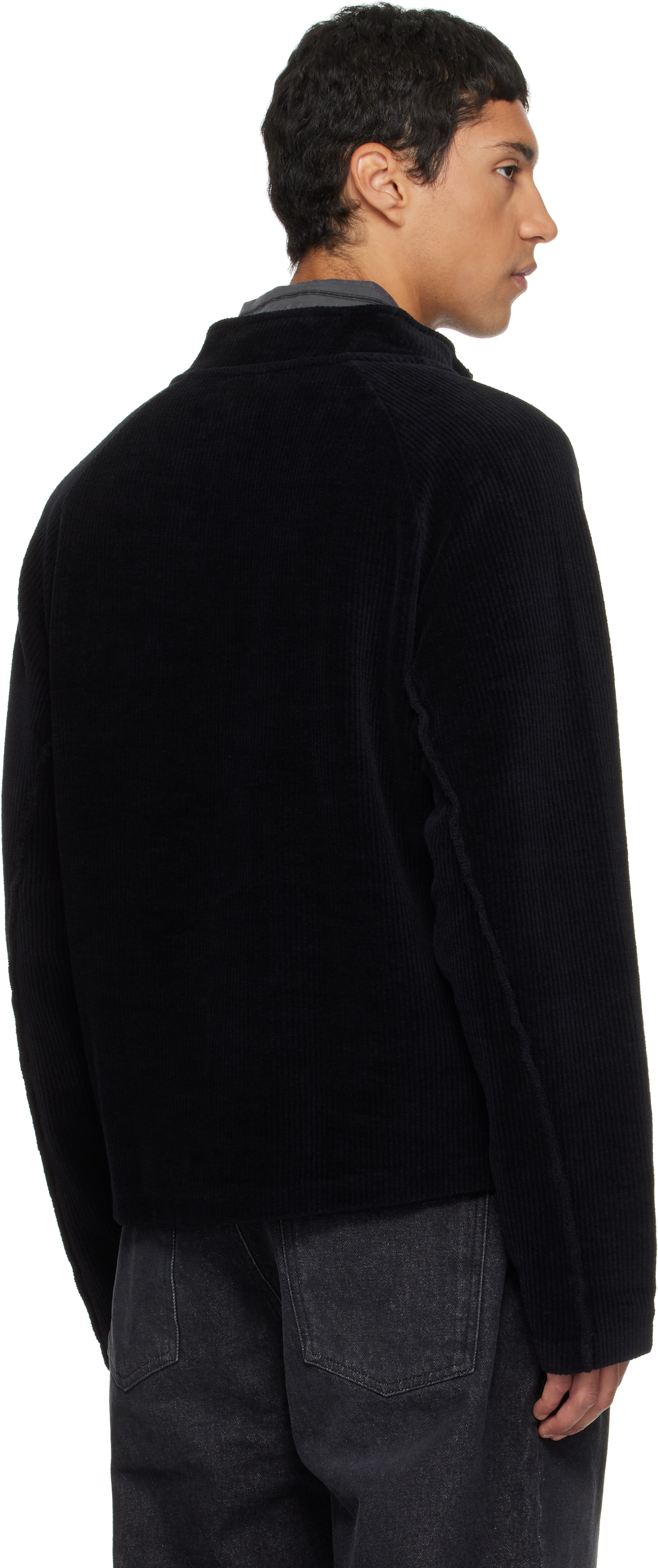 Mfpen Black Leisure Zip Up Jacket In Black