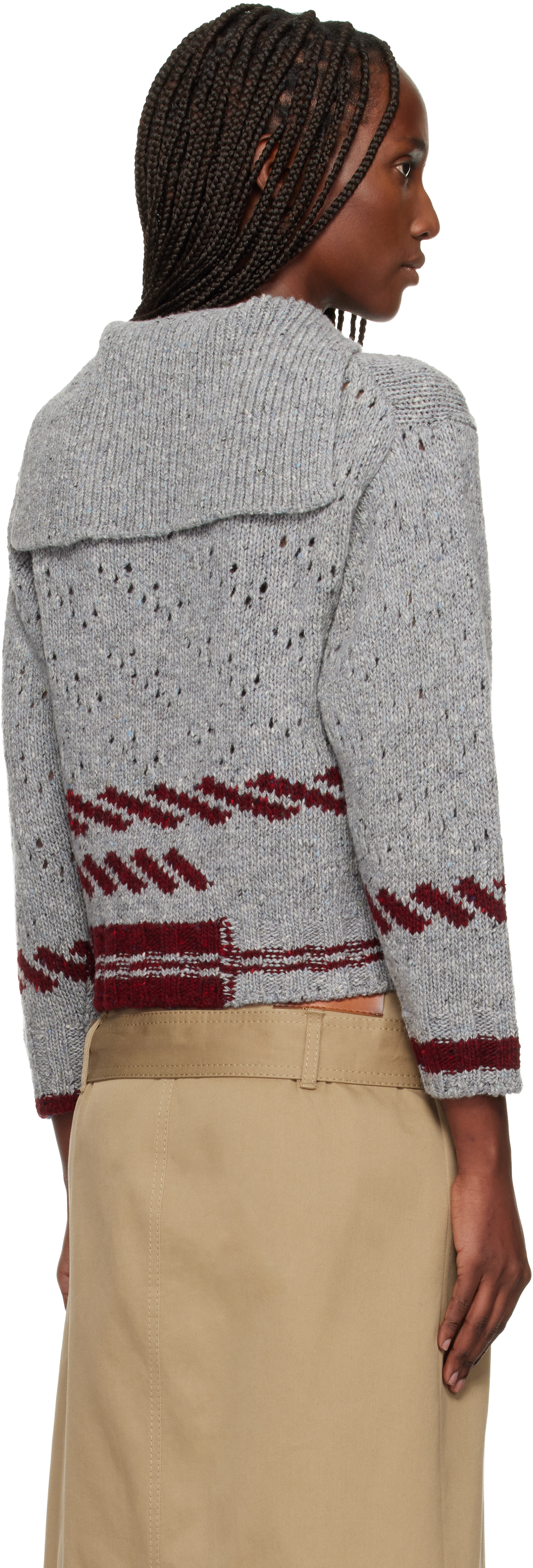 Meryll Rogge Gray Shetland Wool Shrunken Sailor Sweater In Gray