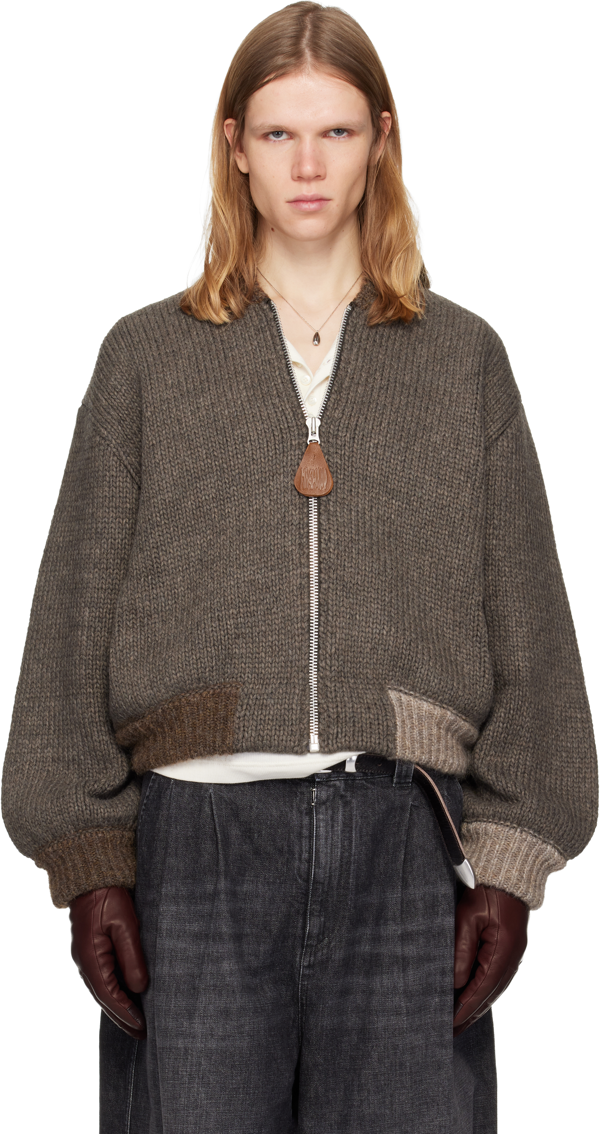 Magliano: Brown Knitted Bomberone Bomber Jacket | SSENSE