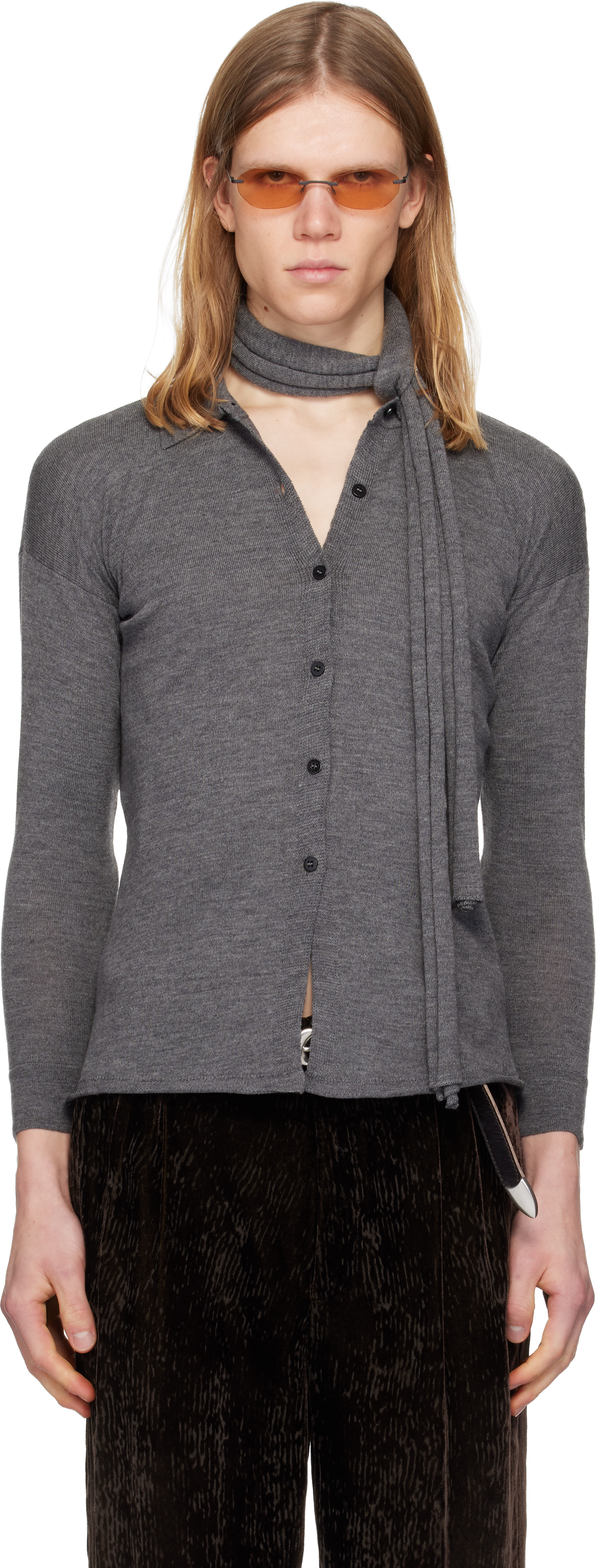 トップス MAGLIANO wool cardigan 23AW Gray Tipa Knitted Cardigan by Magliano on Sale