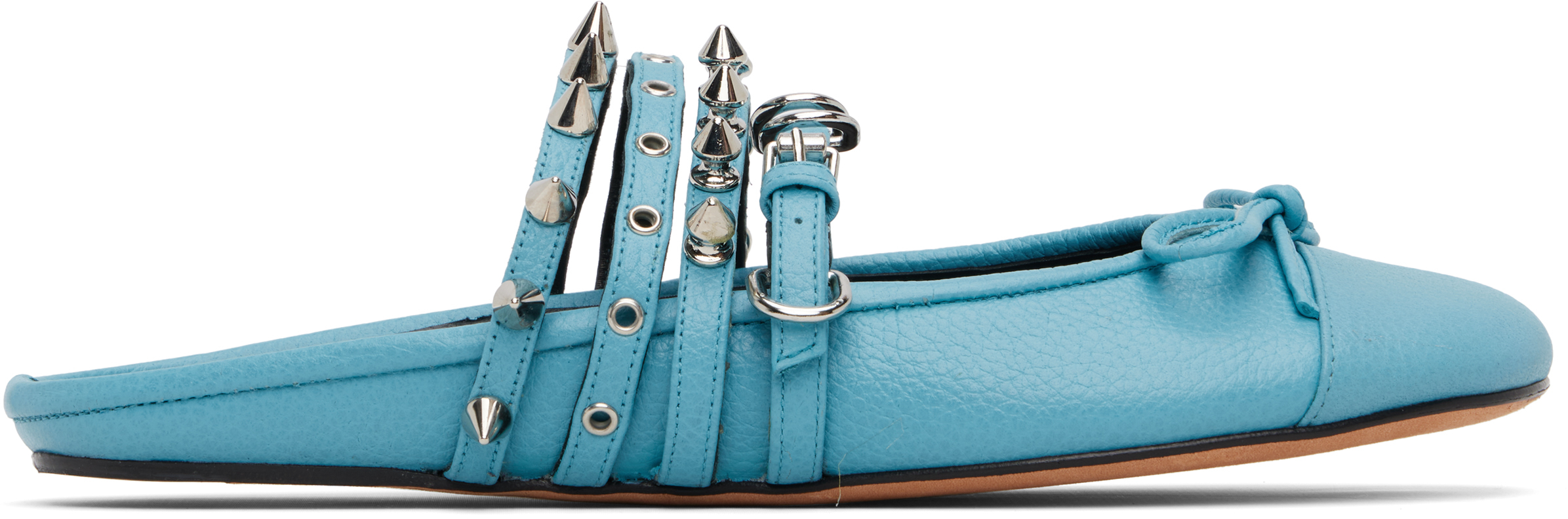 Blue Spike Ballerina Mules