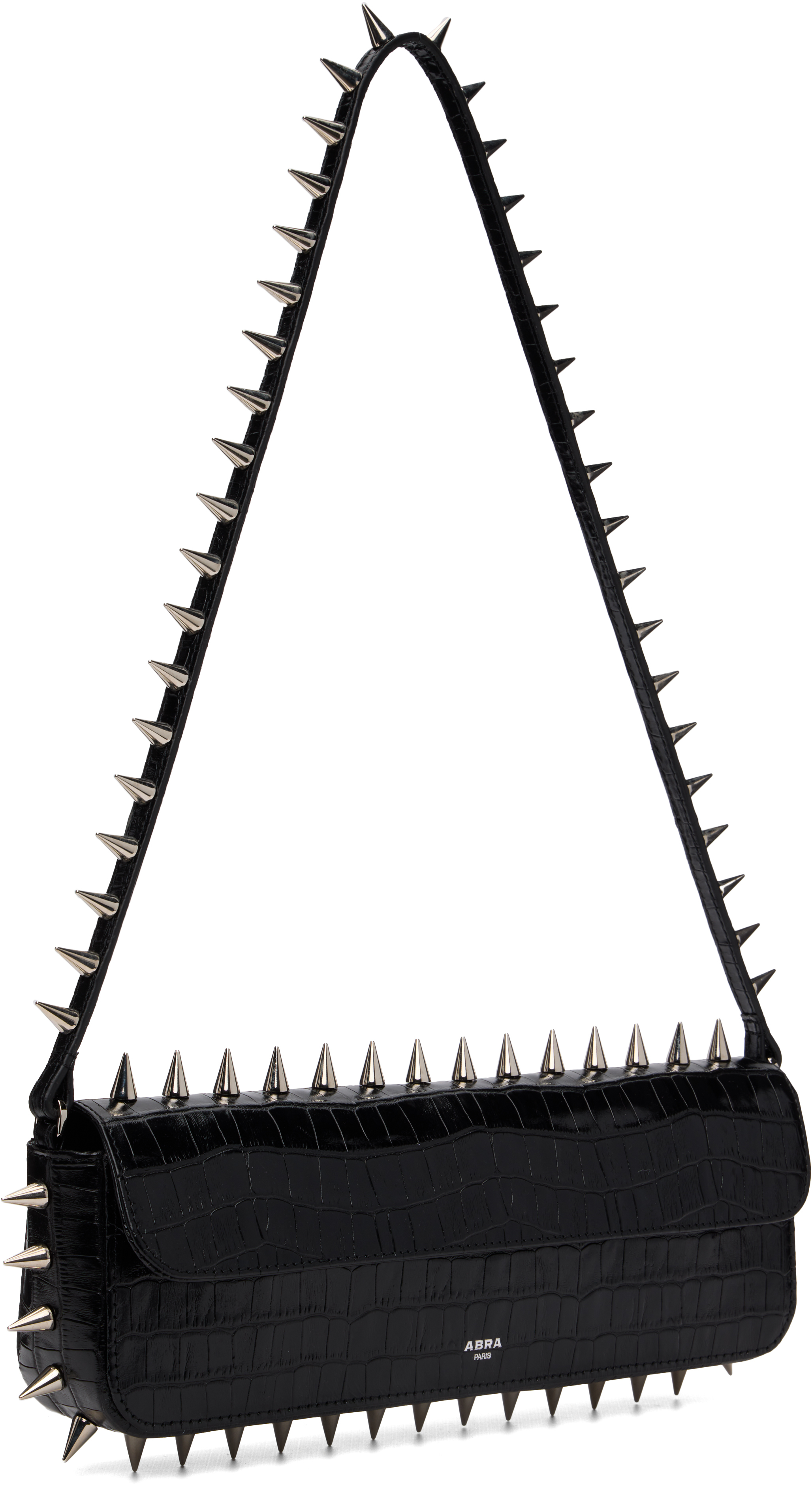 Abra Black Spike Baguette Bag