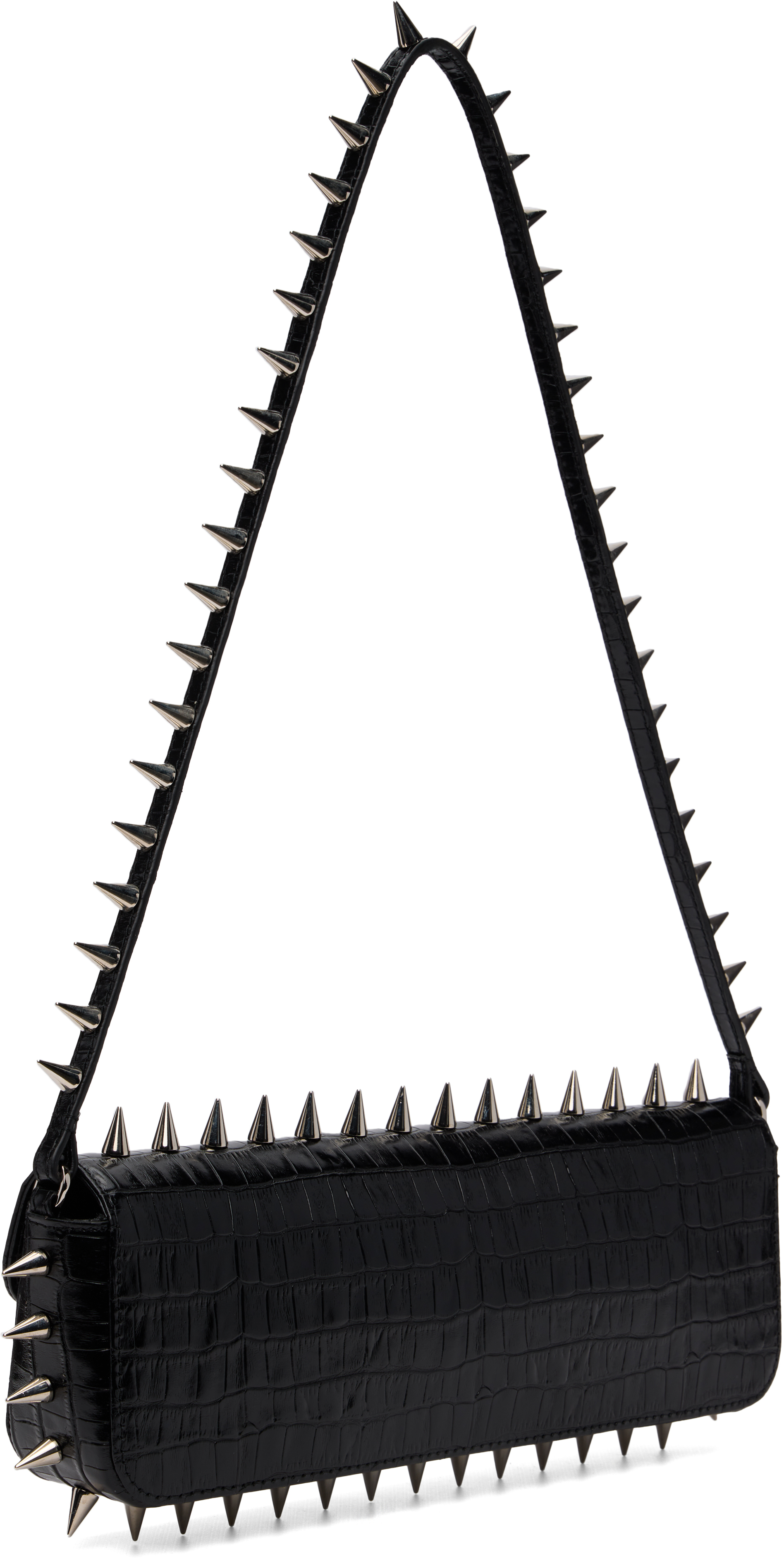 Abra Black Spike Baguette Bag