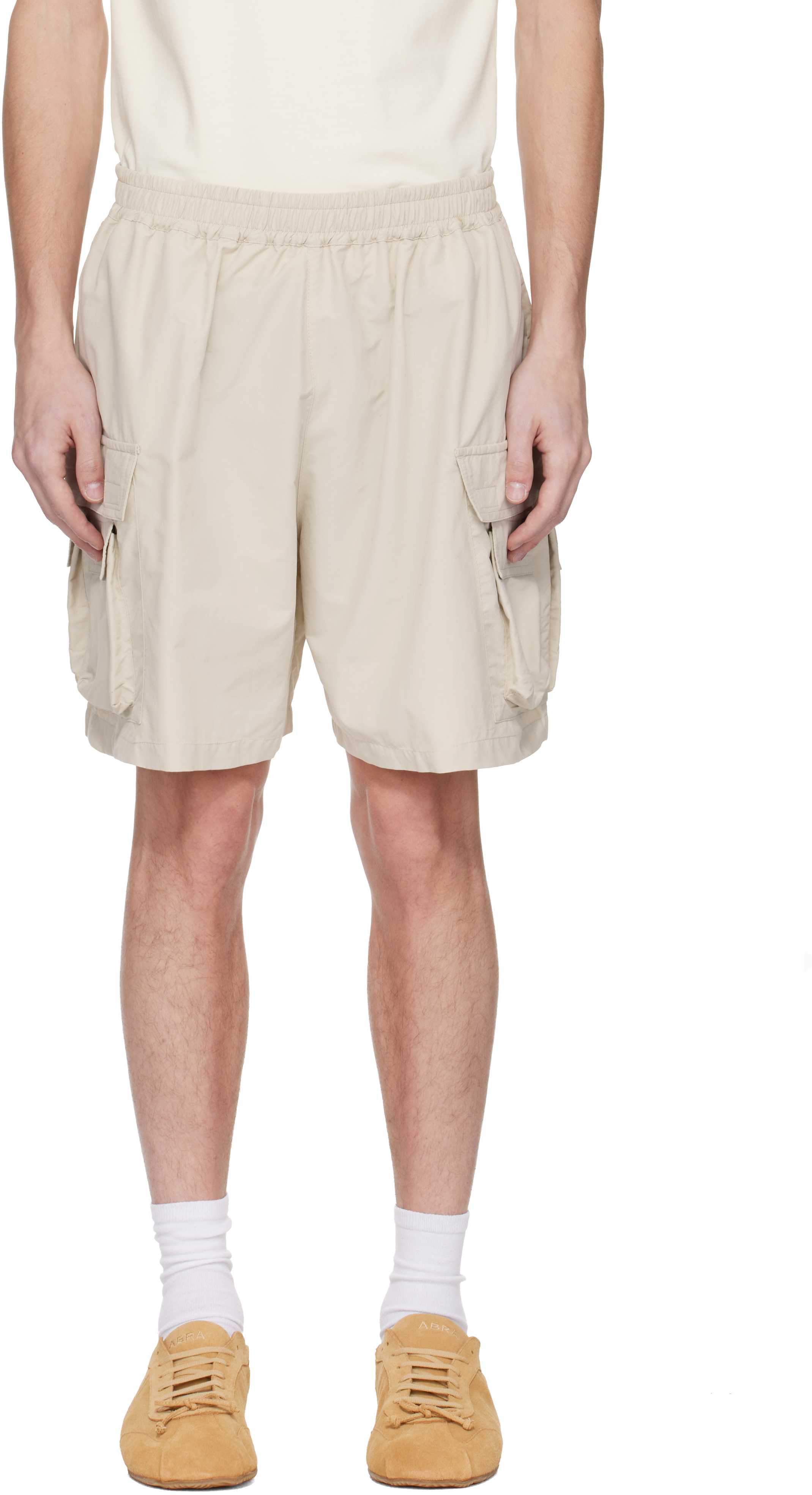 Beige Mini Cargo Shorts