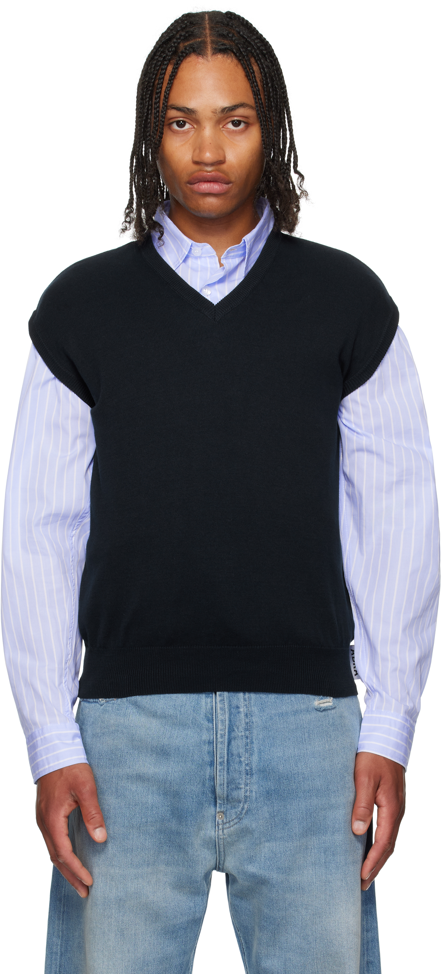 SSENSE Exclusive Navy Knitted Sweater Vest