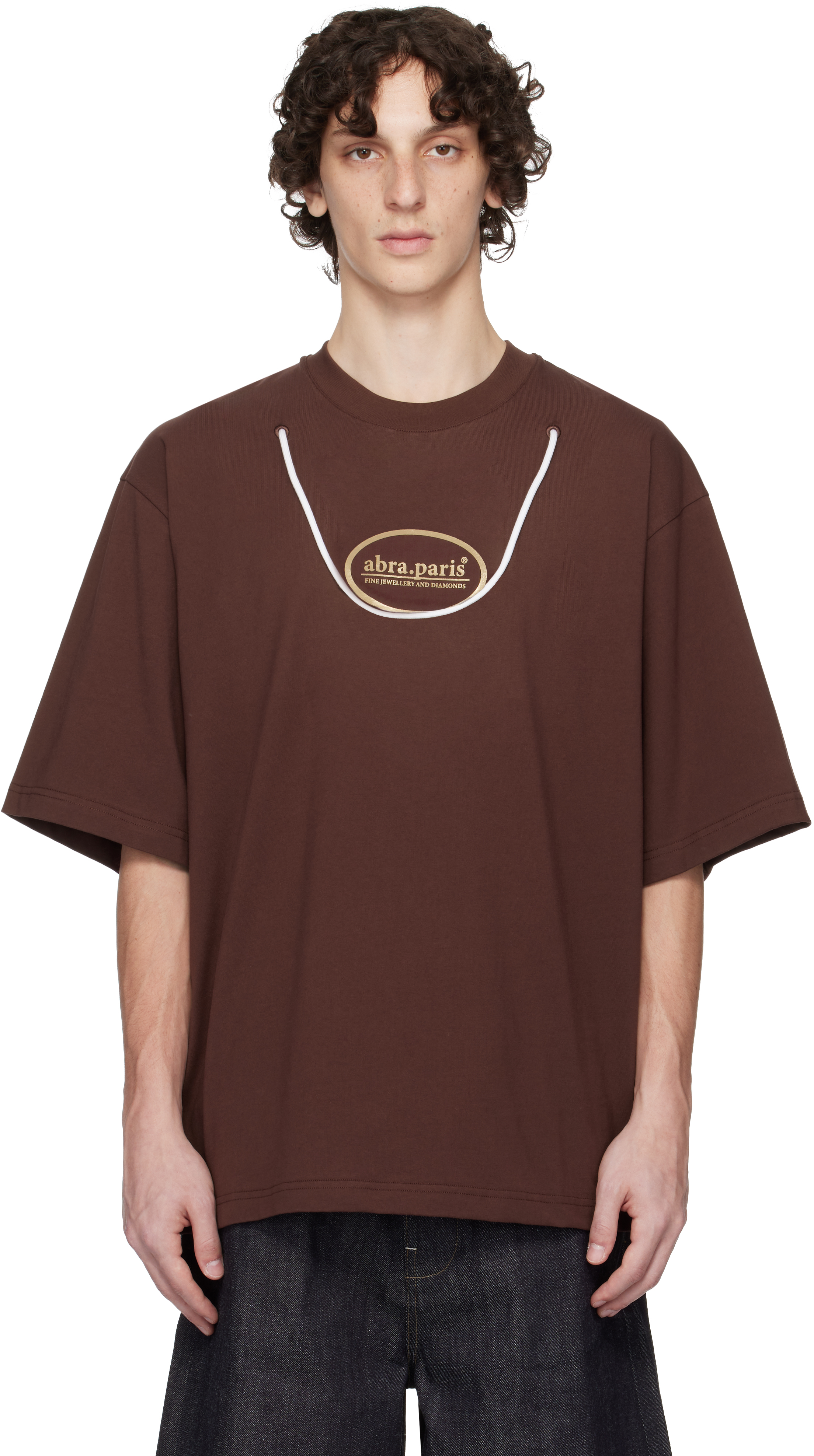 Brown 'Abra Paris' T-shirt