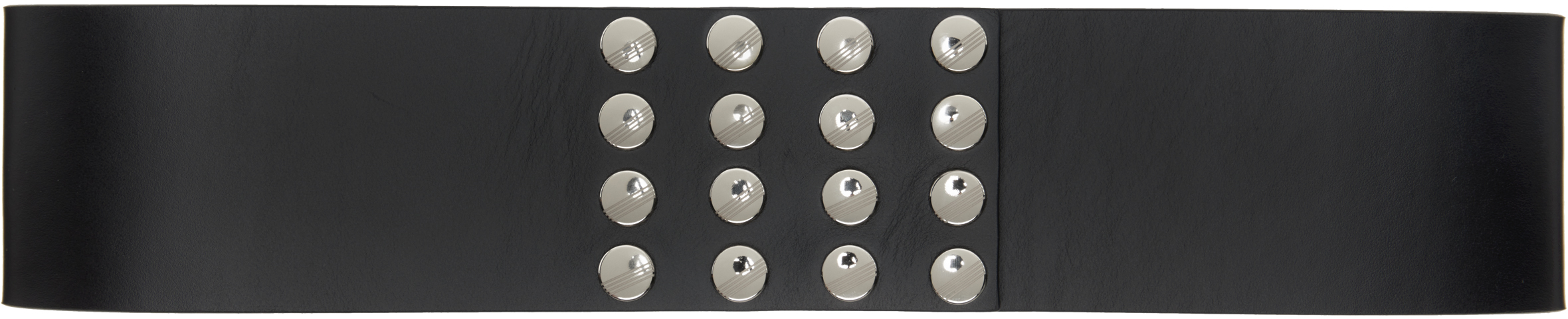 Attico Black Leather Belt In Black