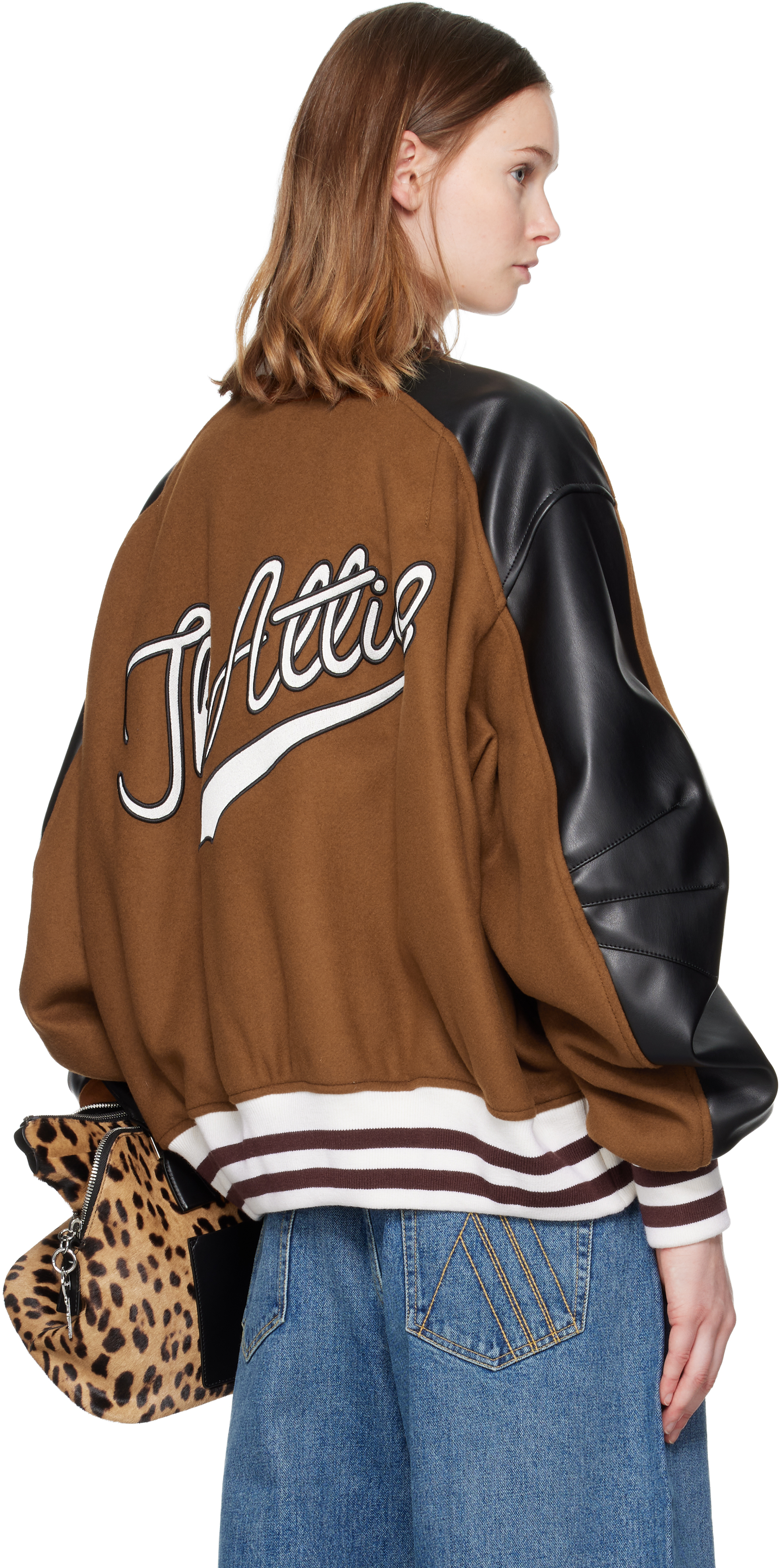 Attico Tan Wool Bomber Jacket