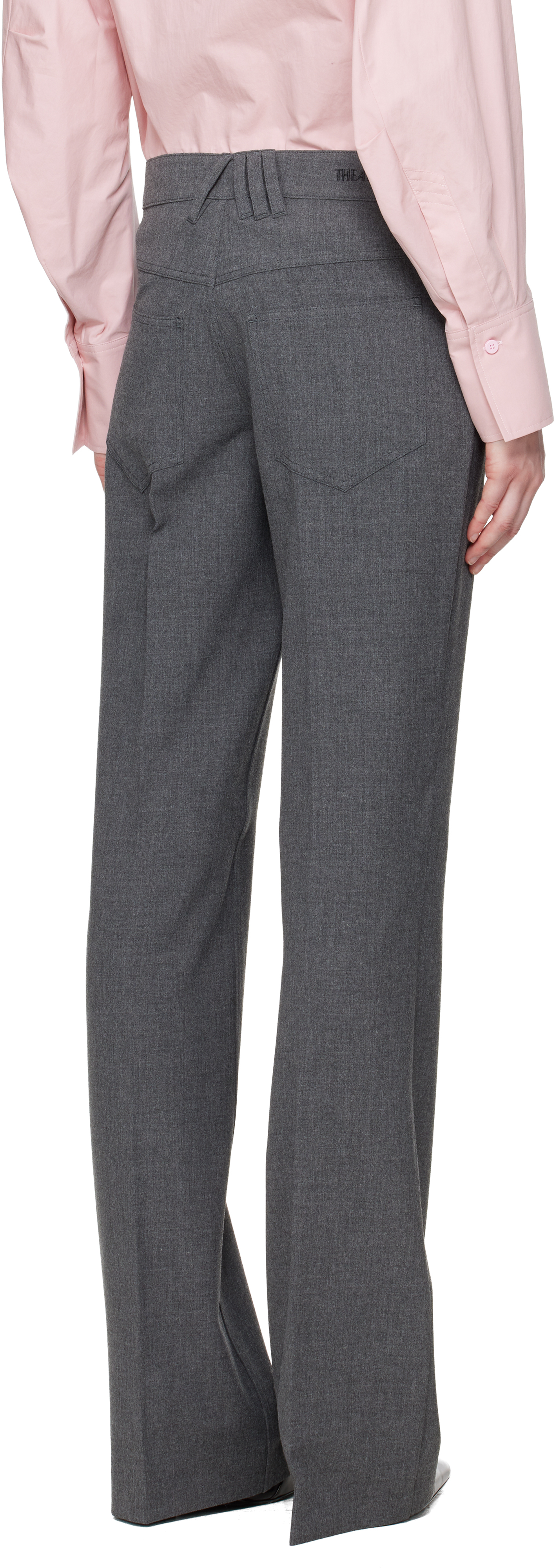 Attico Gray Long Trousers In Gray