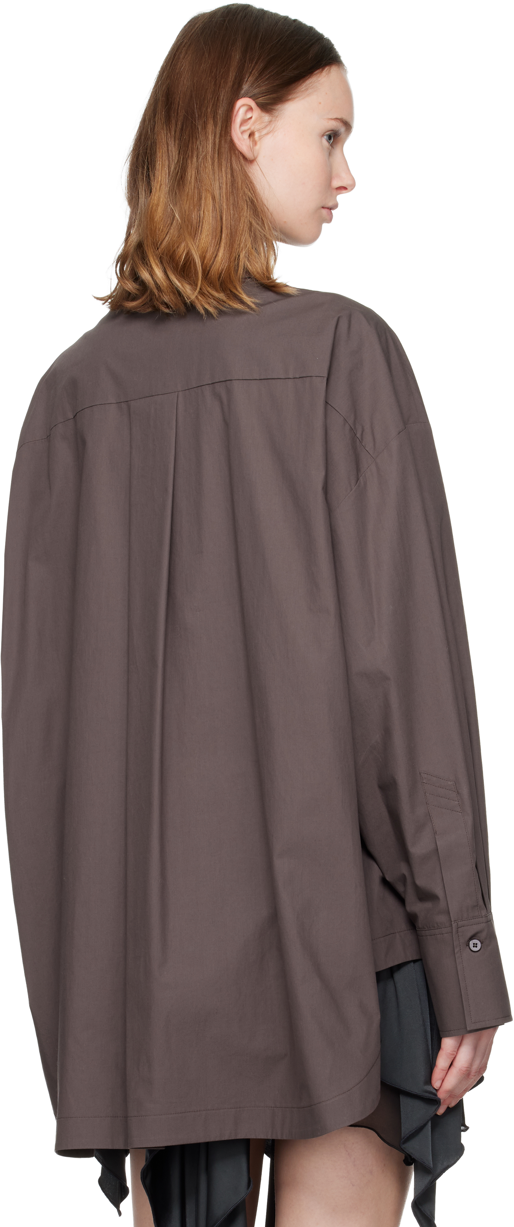 Attico Brown Diana Shirt In Gray