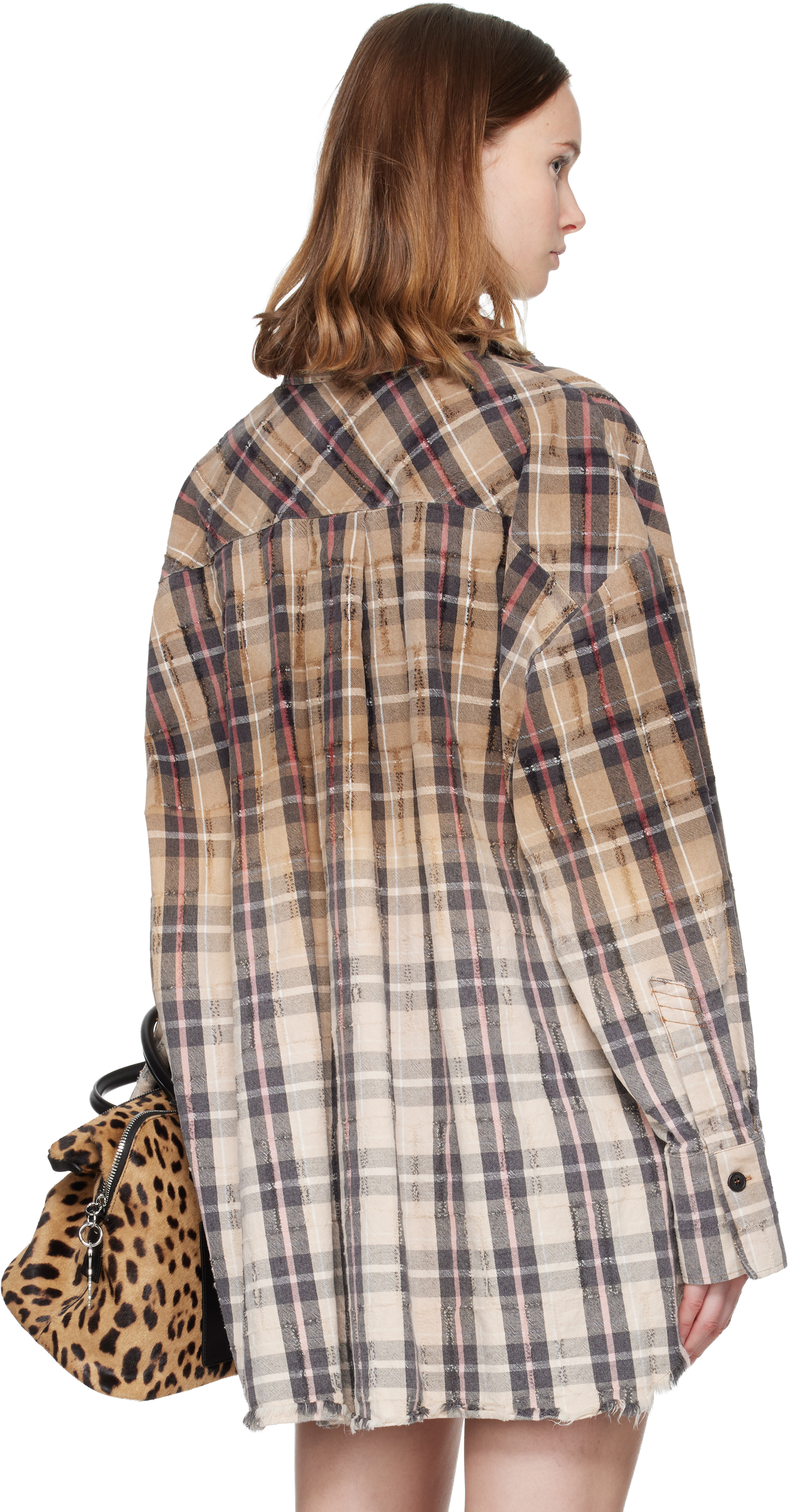 Attico Beige Diana Shirt In Multi