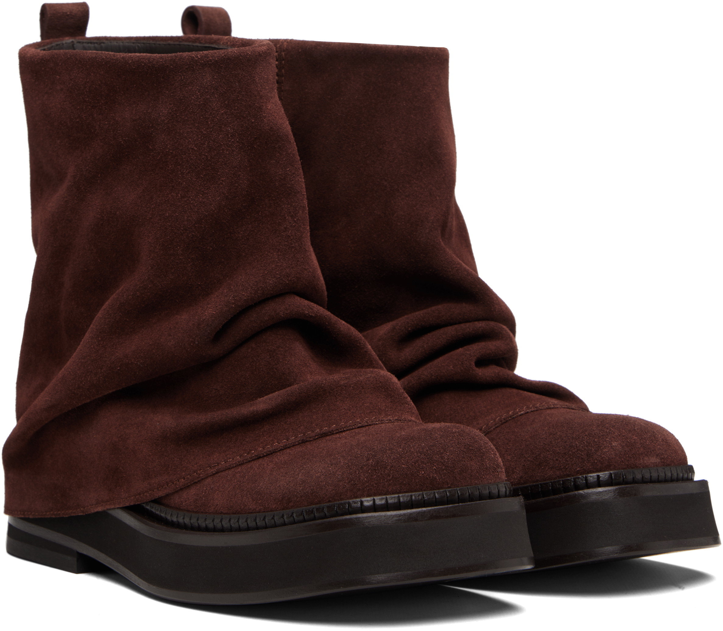 Attico Brown Mini Robin Combat Boots In Multi