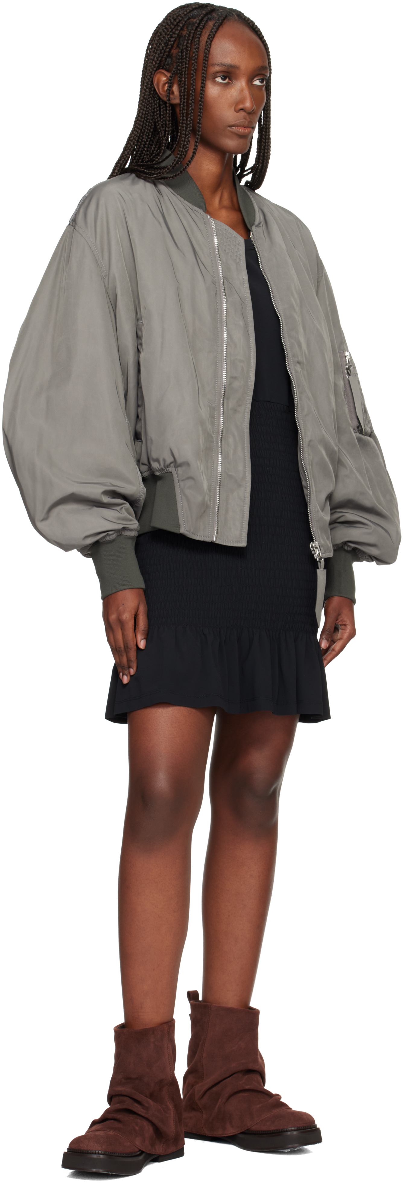 Attico Brown Mini Robin Combat Boots In Multi