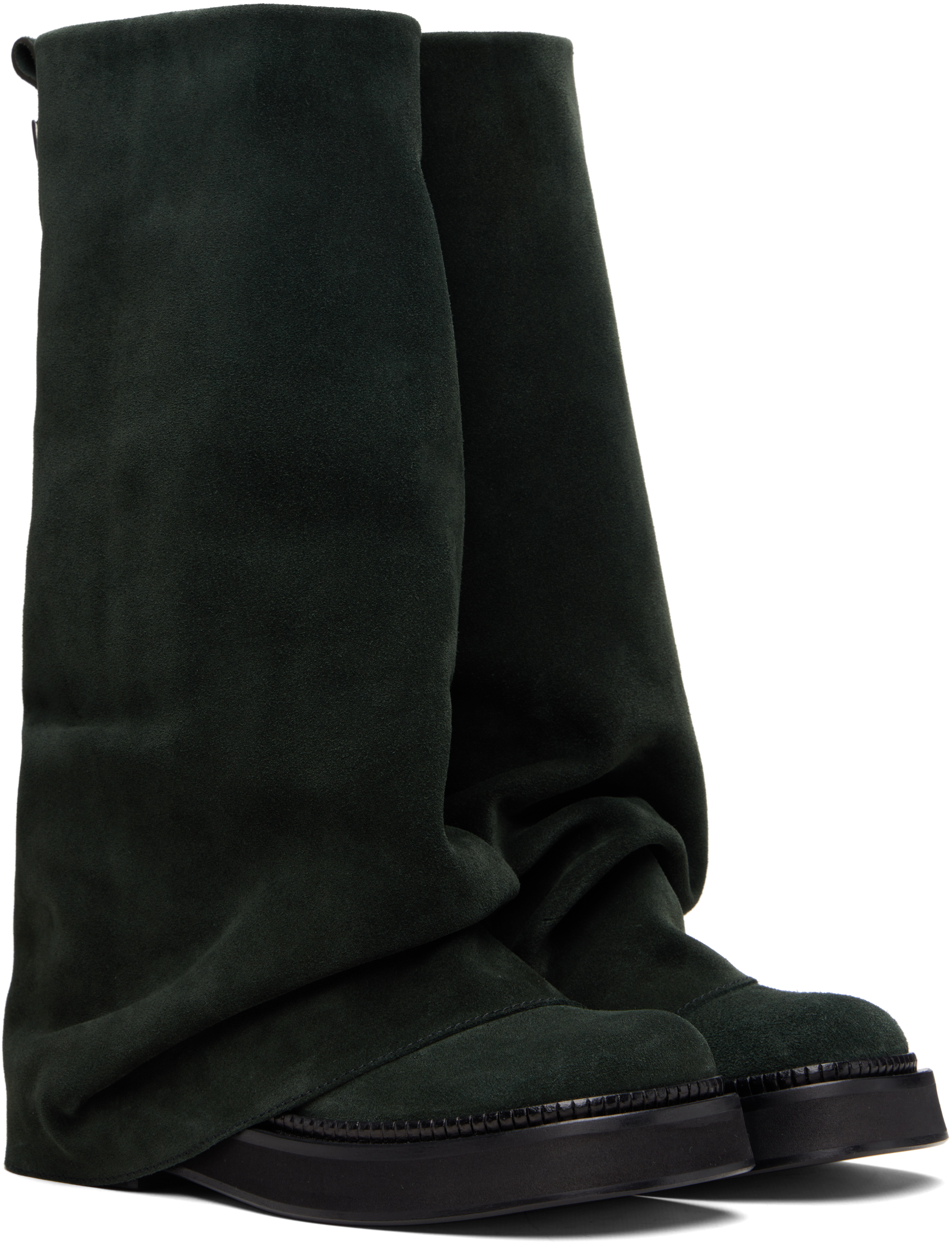 Attico Green Robin Combat Boots In Green