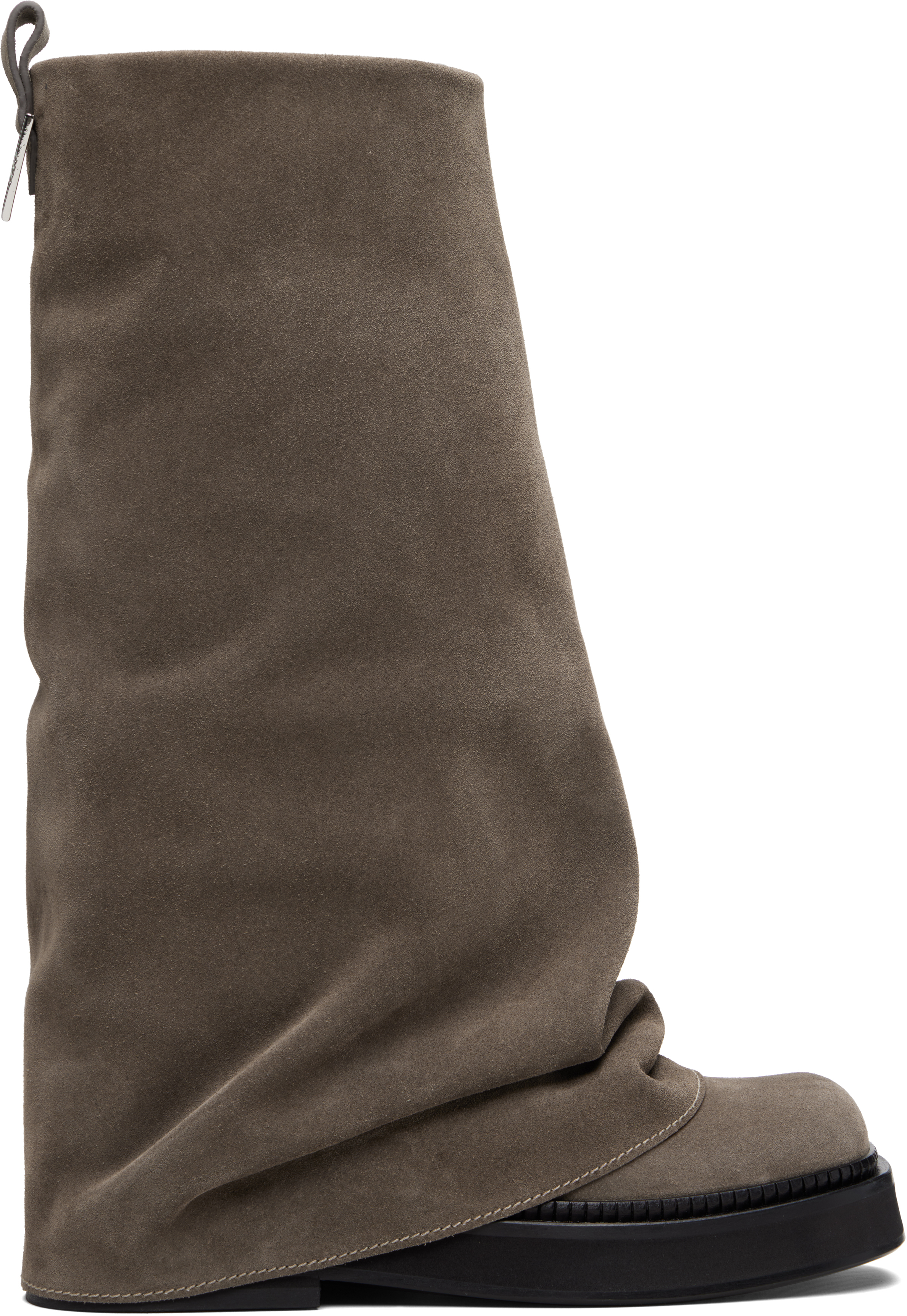 Attico Taupe Robin Combat Boots In Brown