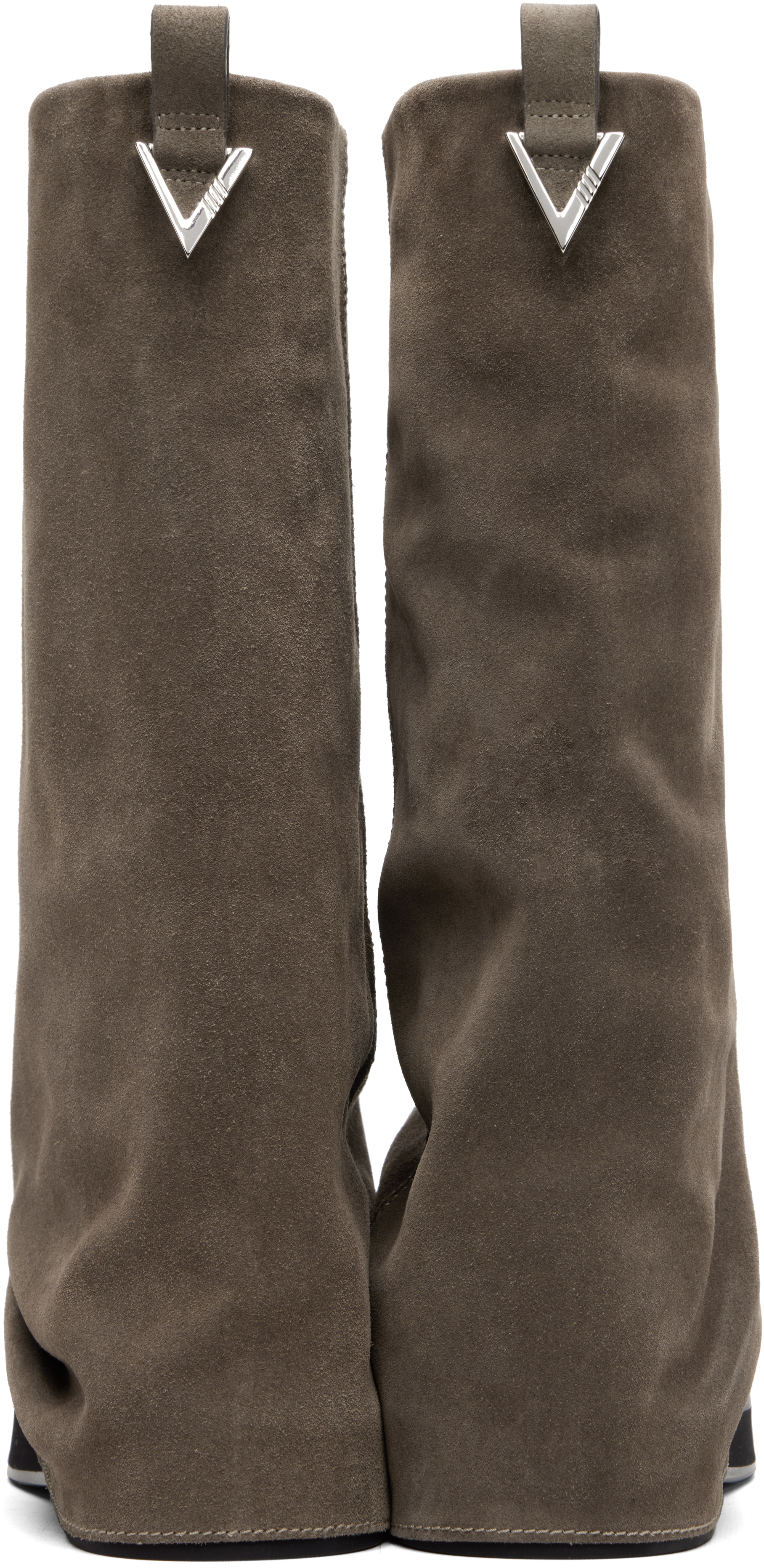 Attico Taupe Robin Combat Boots In Brown