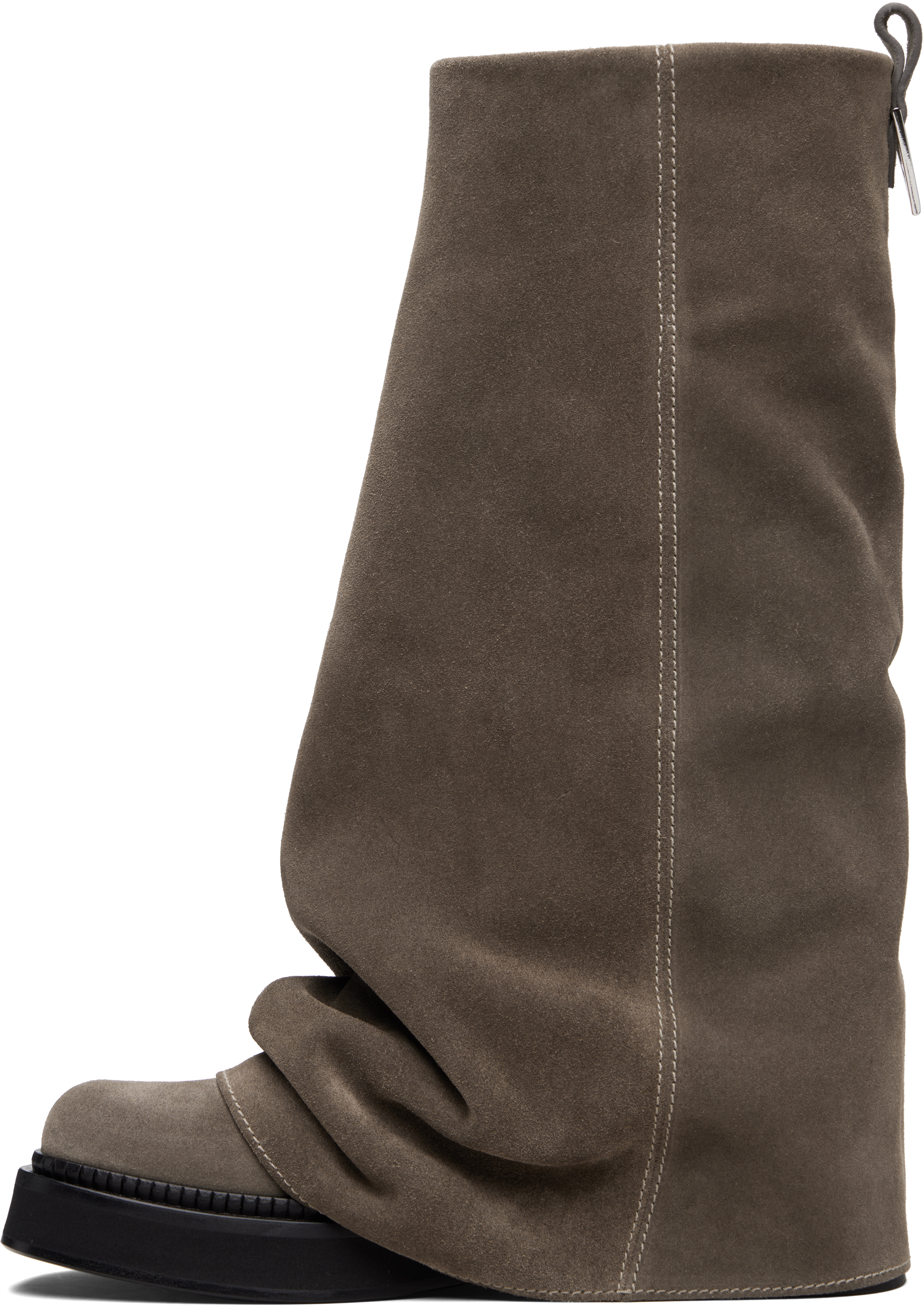 Attico Taupe Robin Combat Boots In Brown