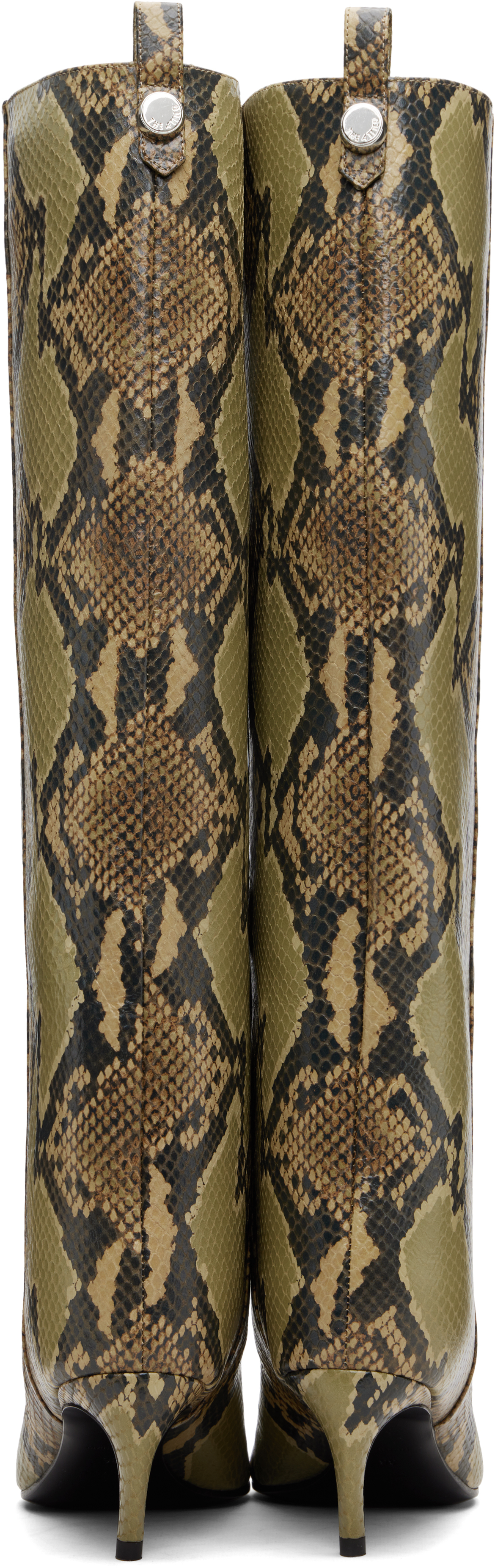 Attico Khaki Lea Tall Boots In Green