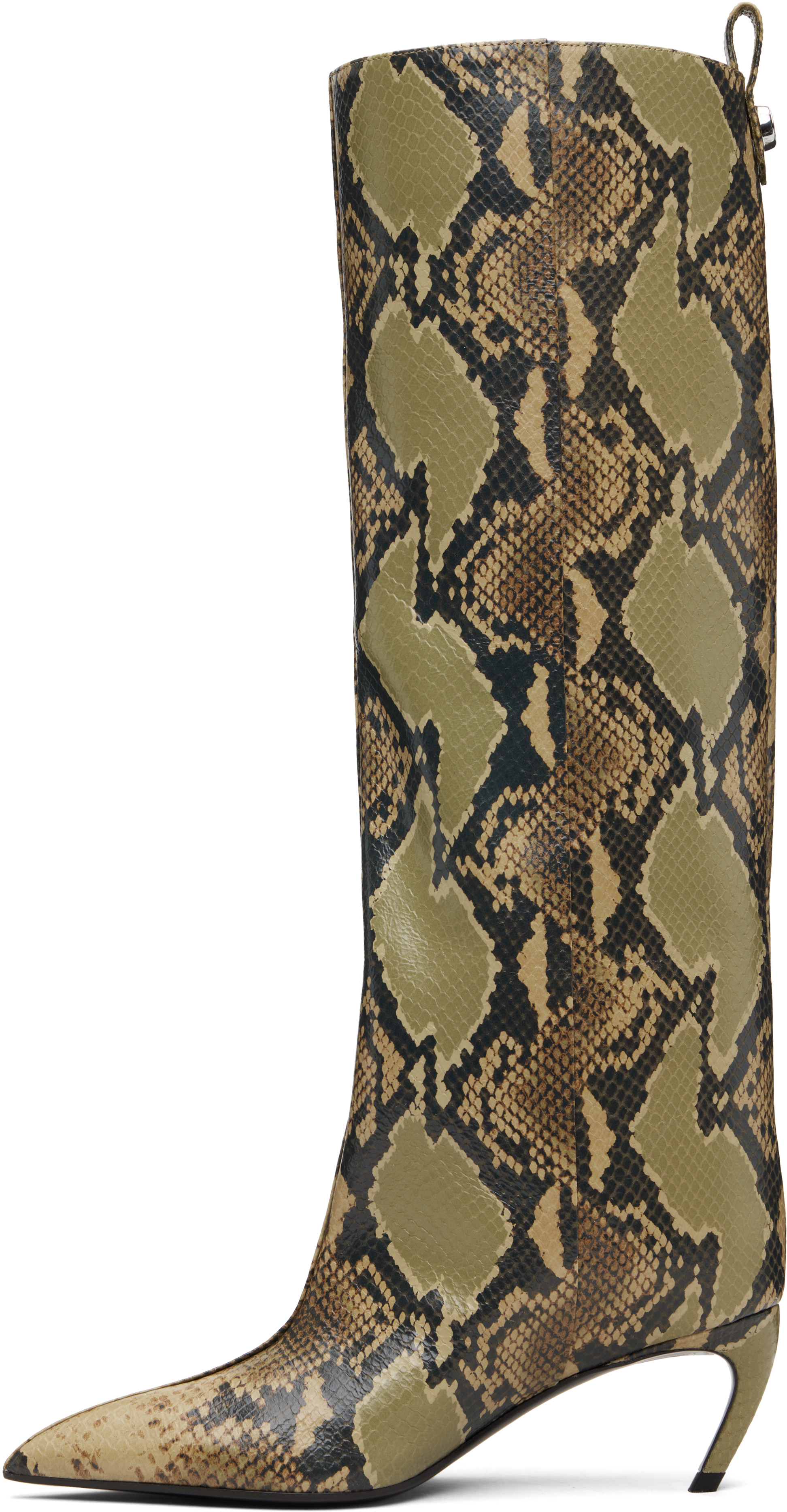 Attico Khaki Lea Tall Boots In Green