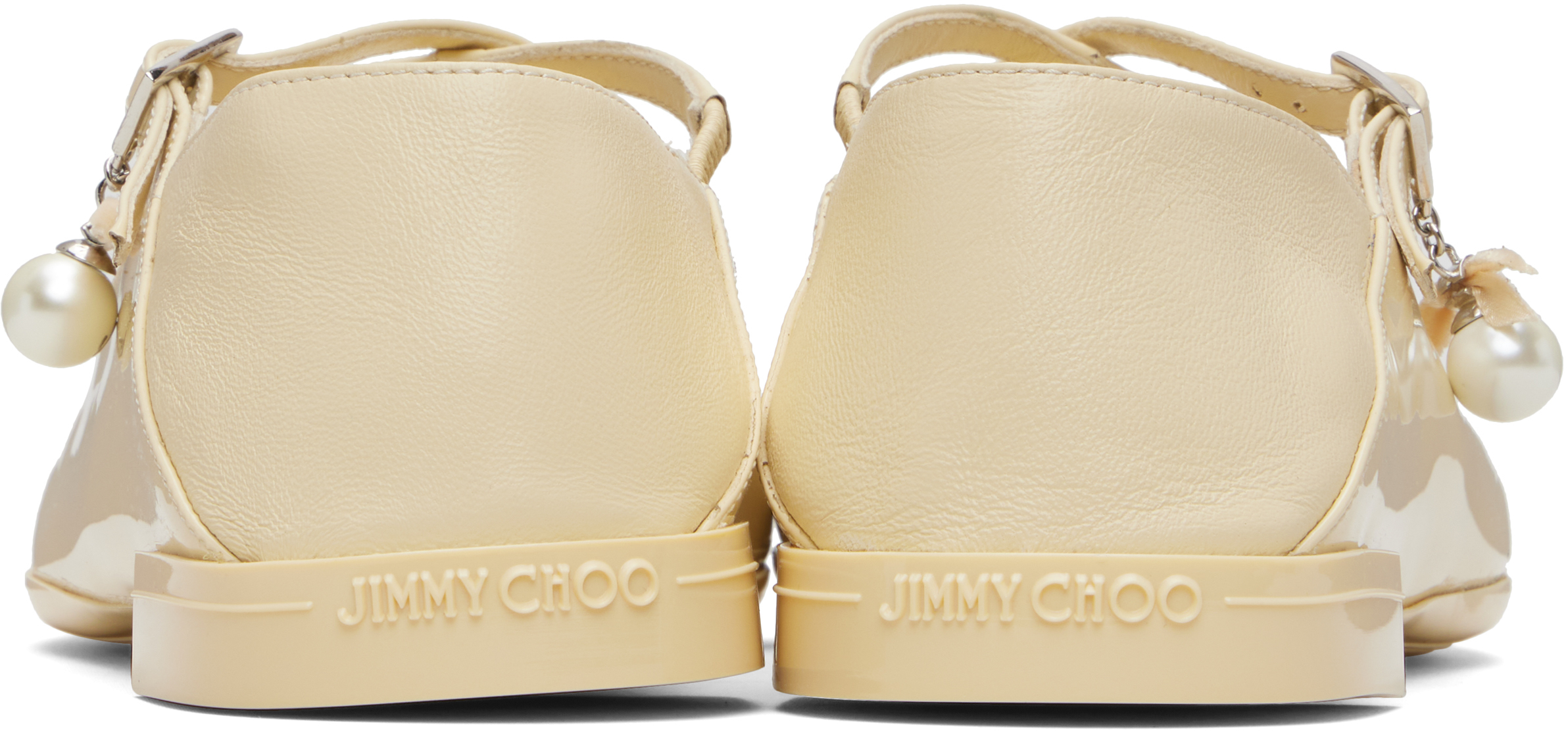 Jimmy Choo Off-white Eleri Ballerina Flats In Yellow