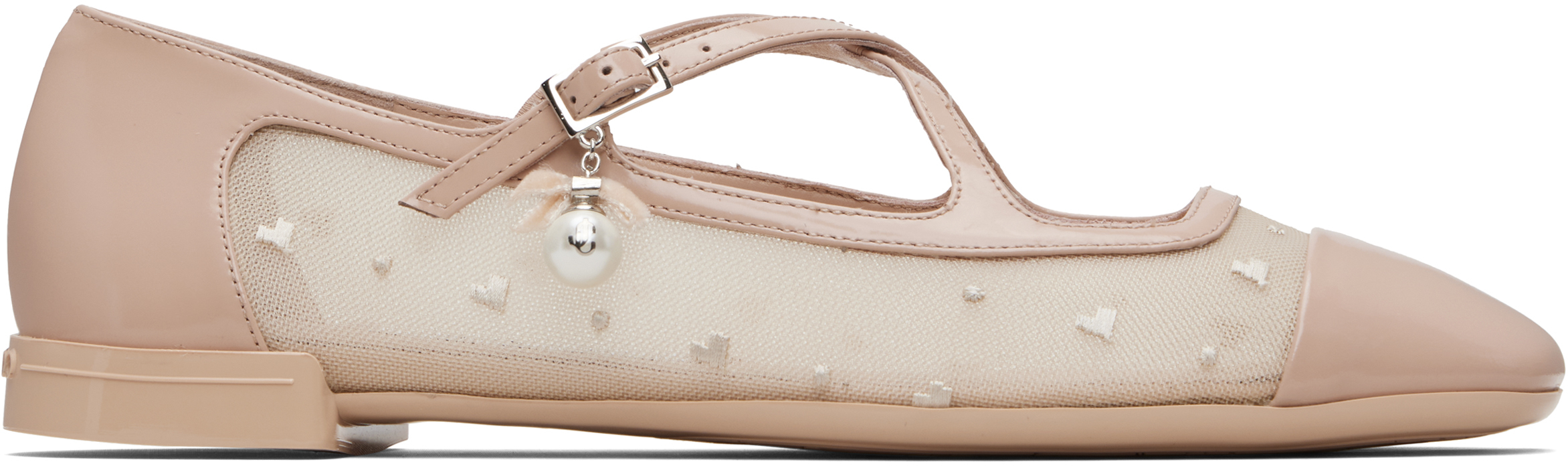 Jimmy Choo Pink Eleri Ballerina Flats In Neutral