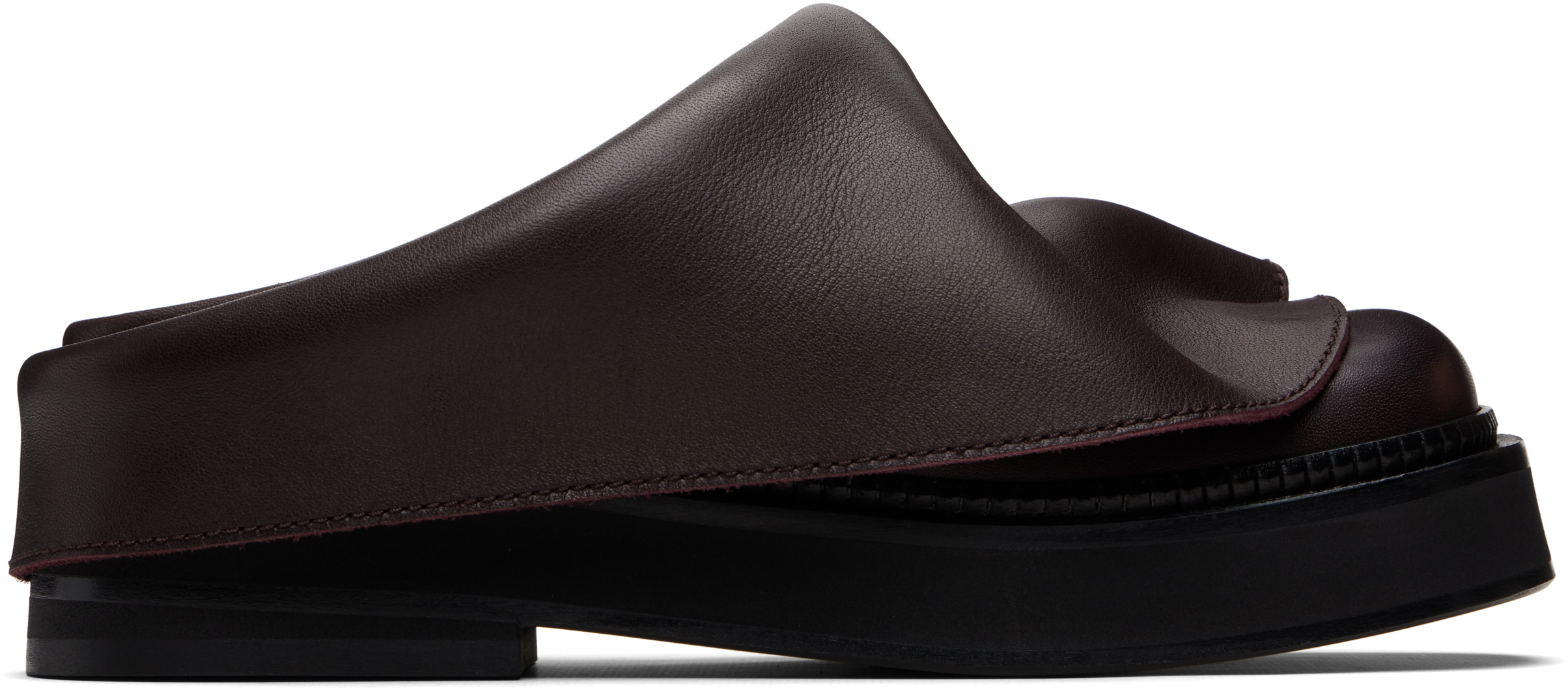 Attico Brown Mini Robin Sabot Loafers In Black