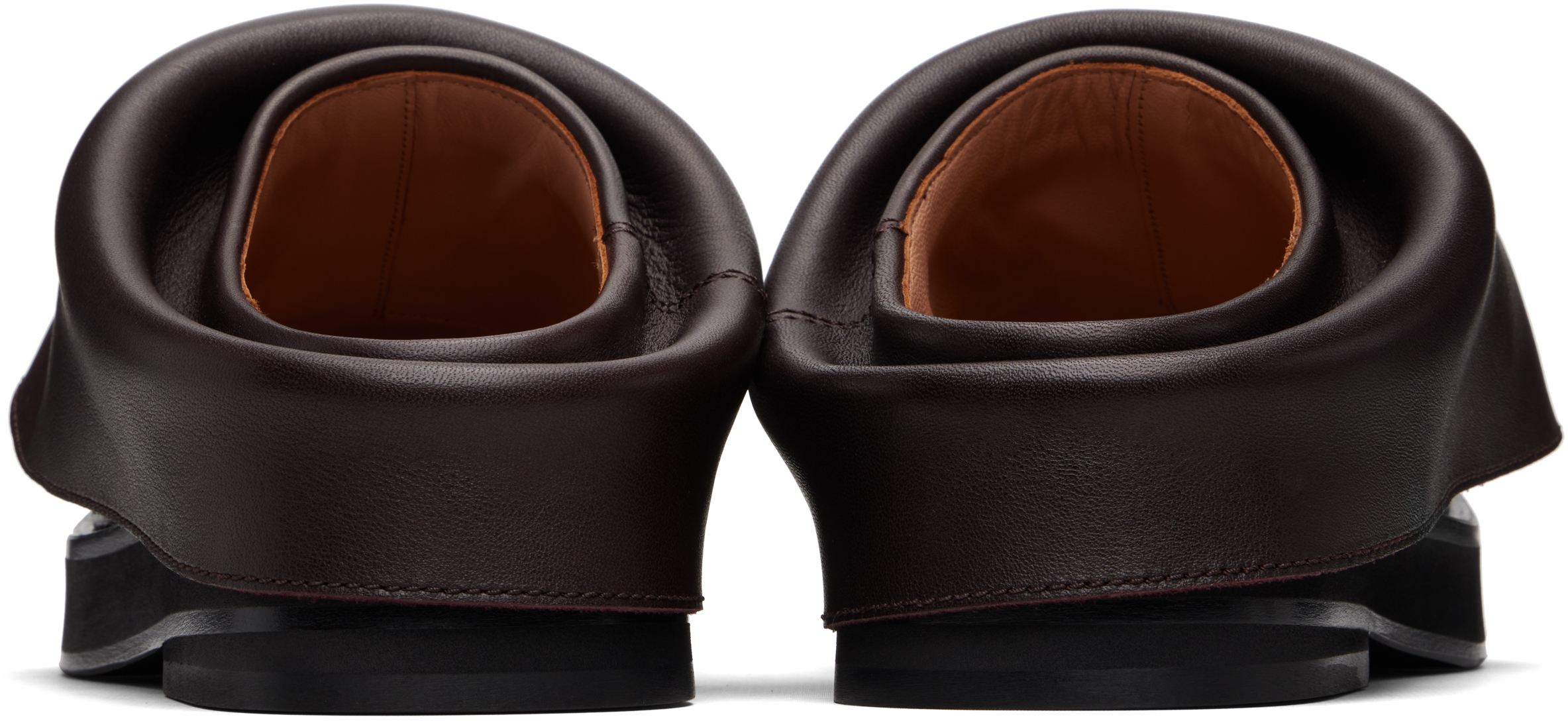 Attico Brown Mini Robin Sabot Loafers In Black