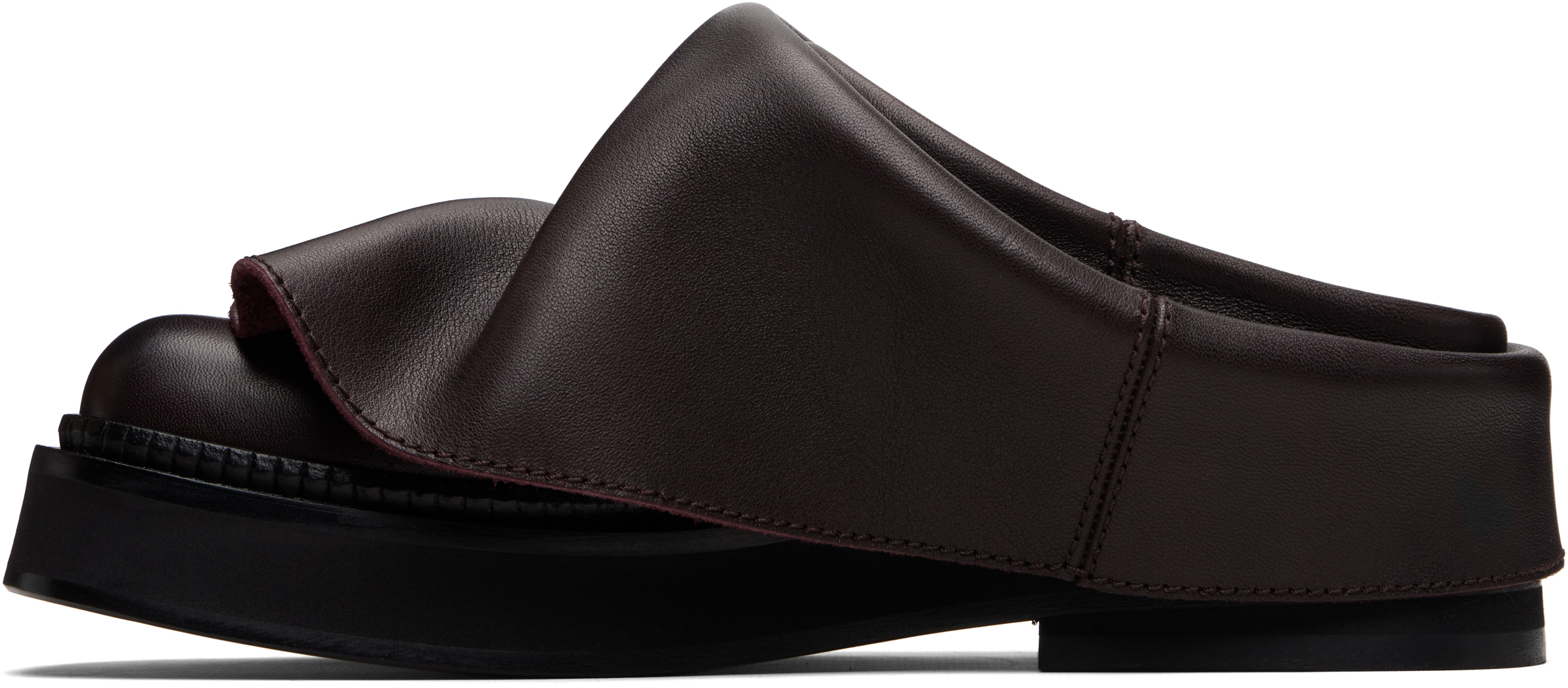 Attico Brown Mini Robin Sabot Loafers In Black