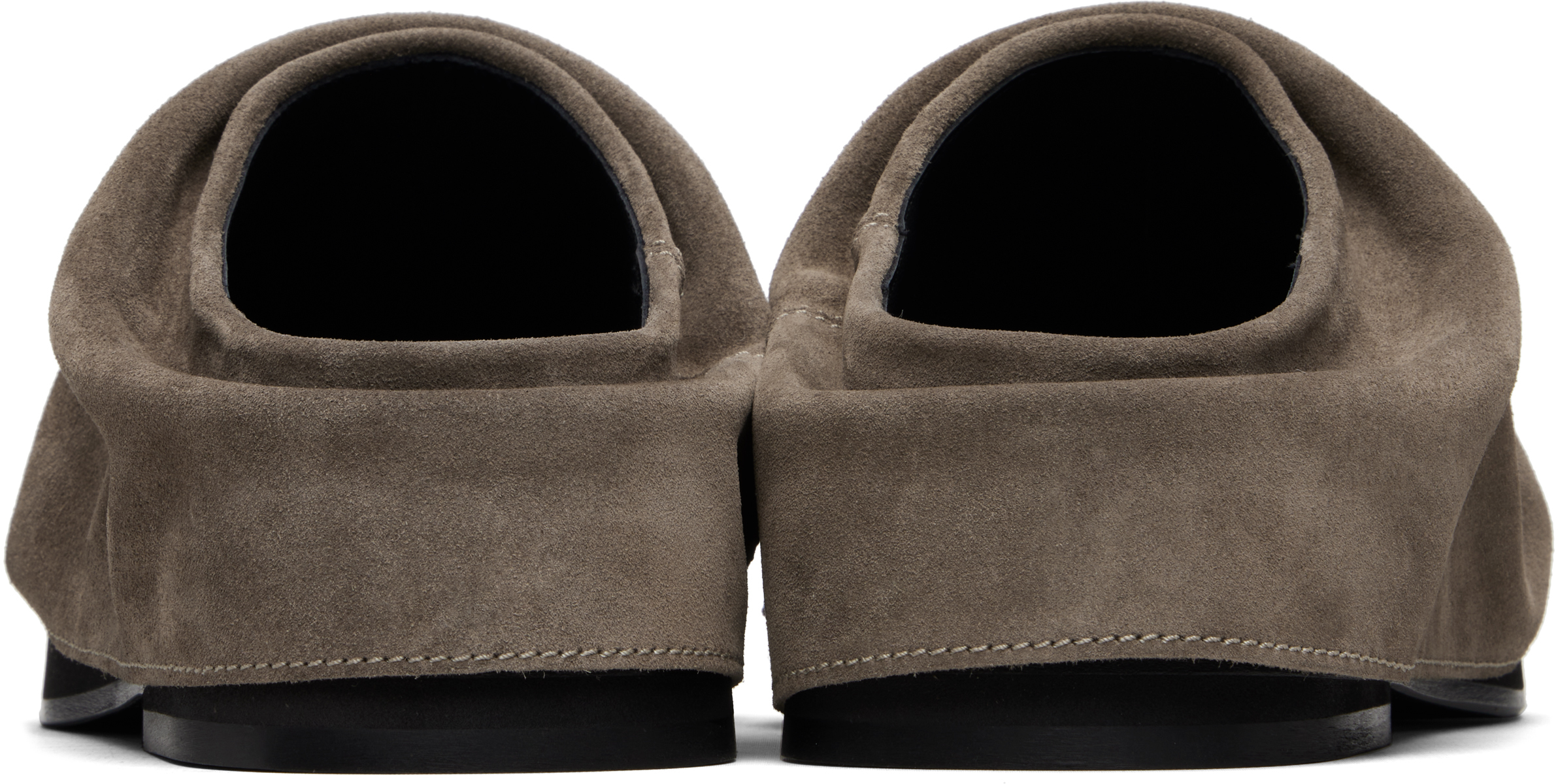 Attico Taupe Mini Robin Sabot Loafers In Brown