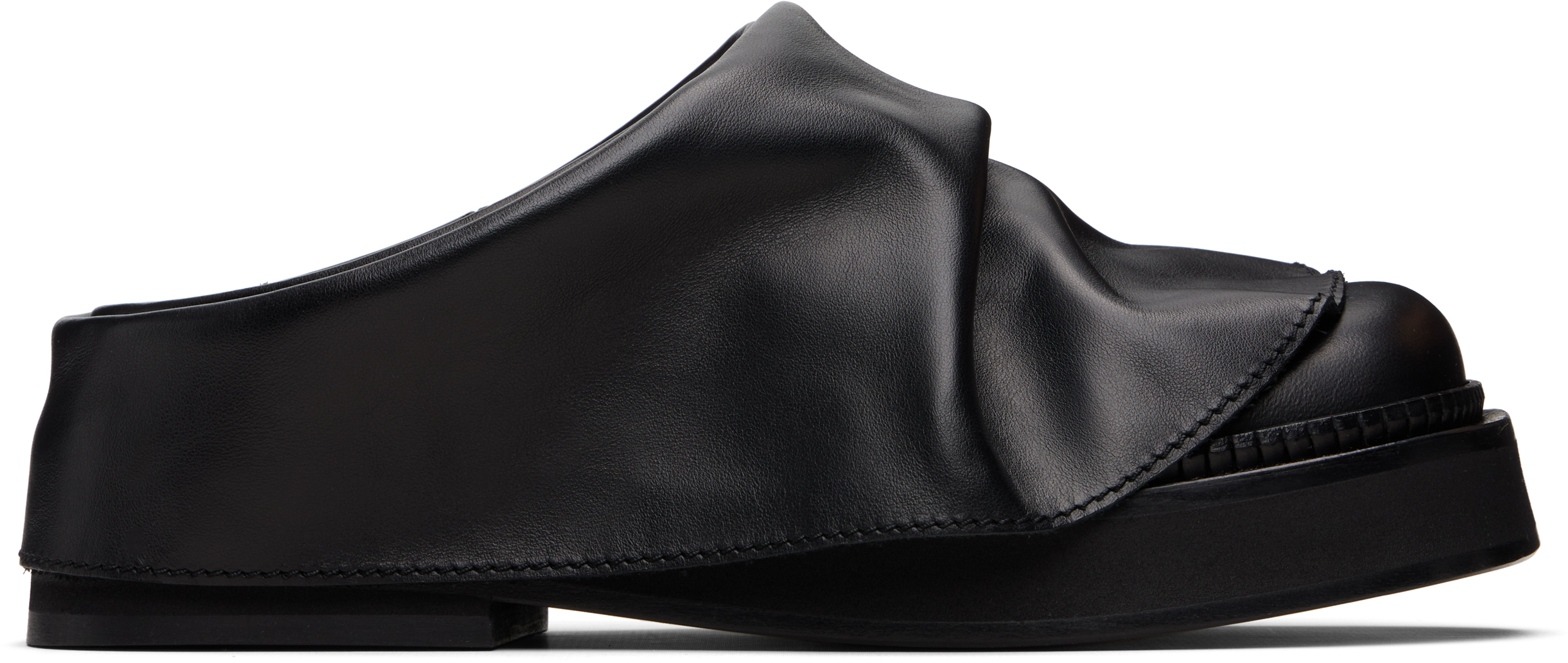 Attico Black Robin Sabot Loafers In Black