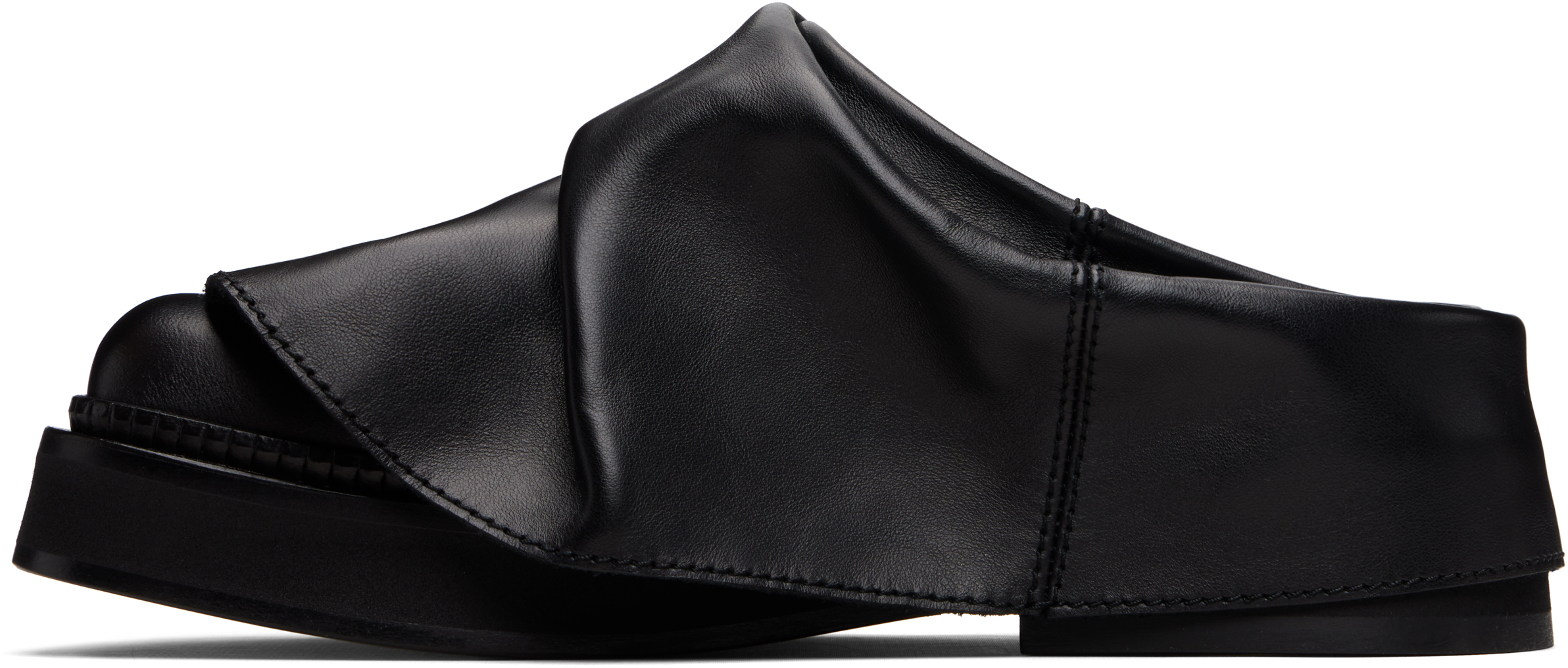 Attico Black Robin Sabot Loafers In Black