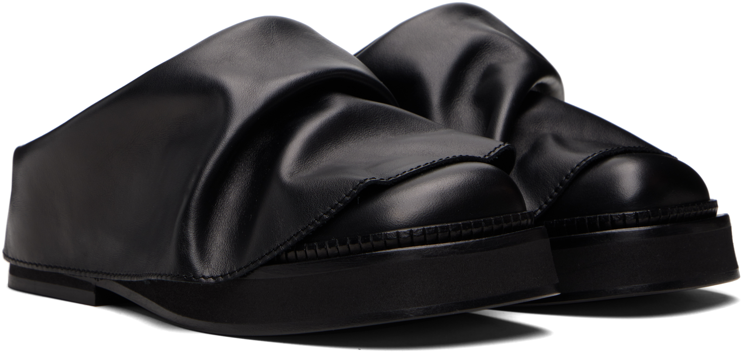 Attico Black Robin Sabot Loafers In Black