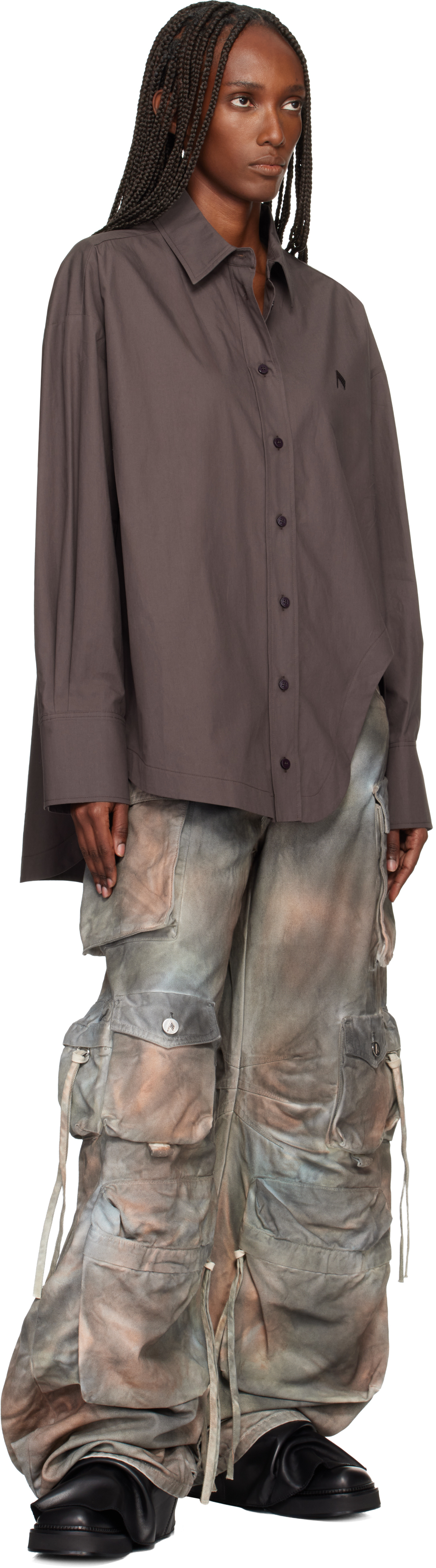 Attico Black Robin Sabot Loafers In Black