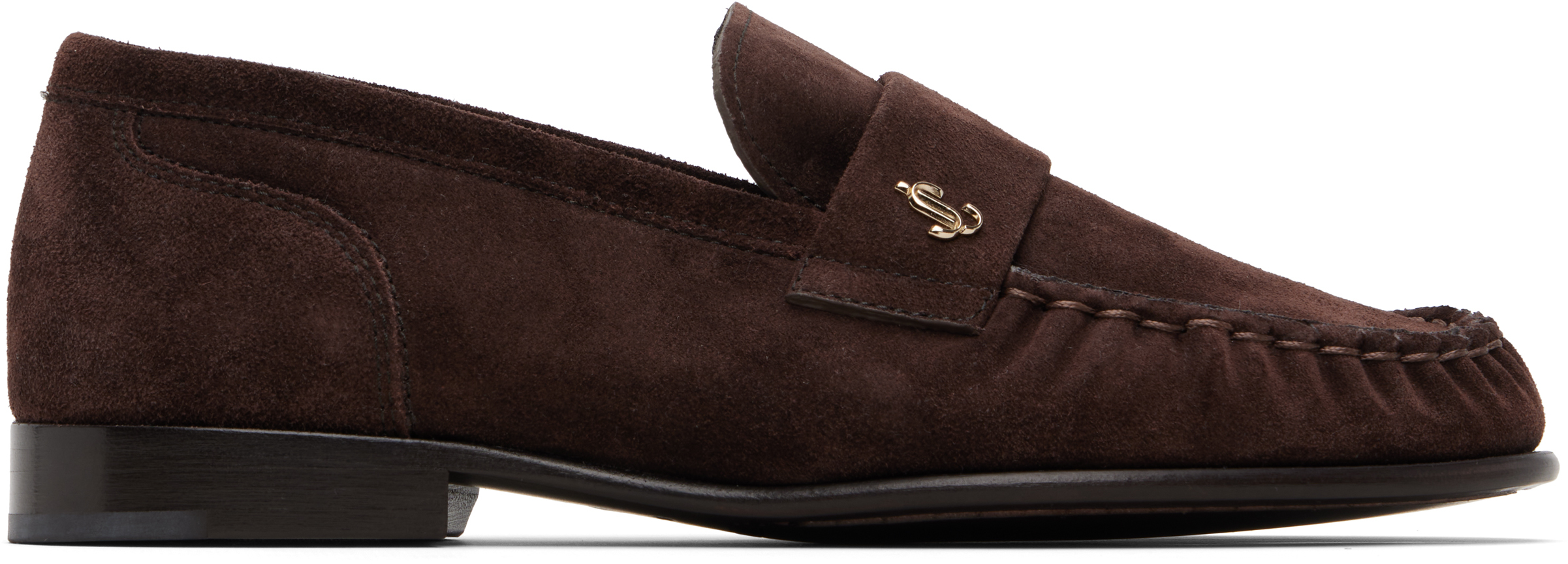 Jimmy Choo Brown Ellis Loafers In Brown