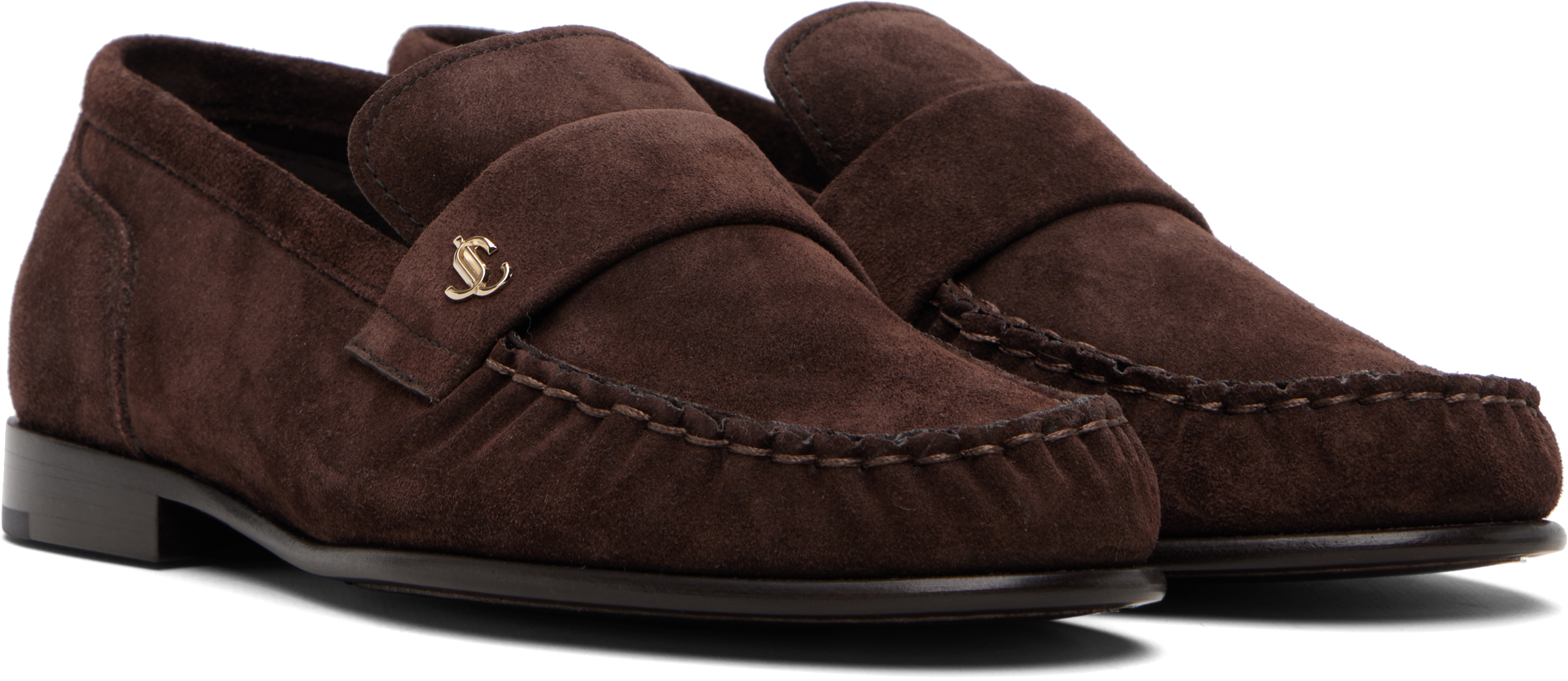 Jimmy Choo Brown Ellis Loafers In Brown