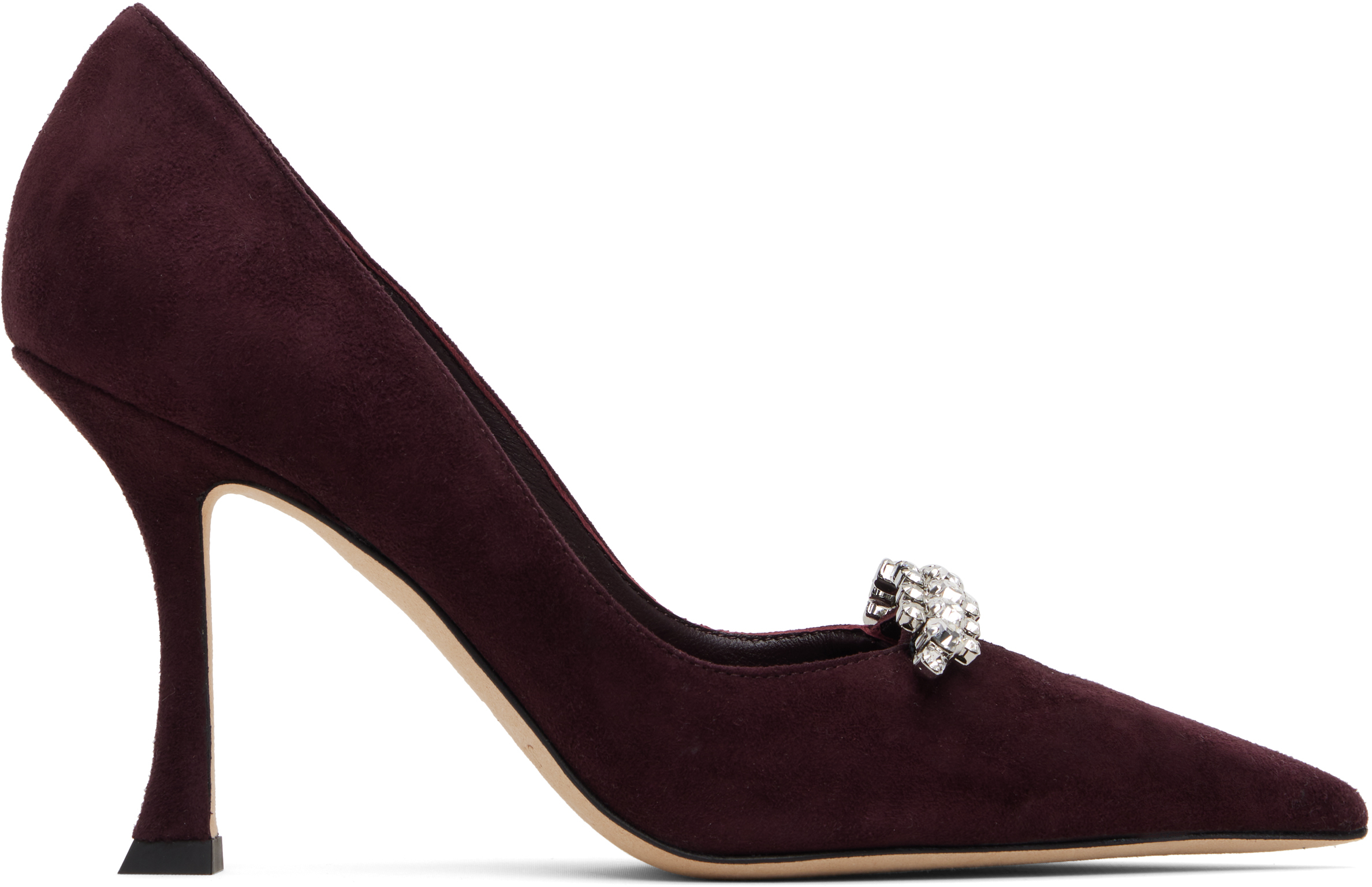 Jimmy Choo Burgundy Belinda 90 Heels In Multi