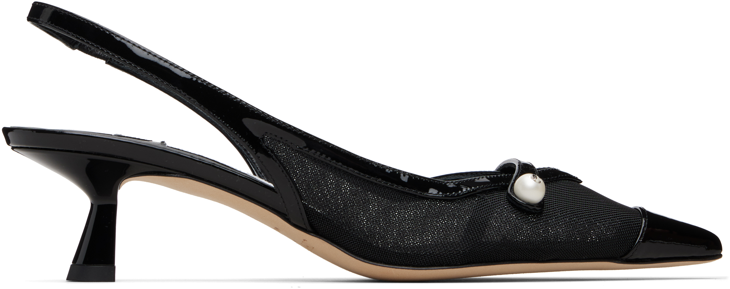 Jimmy Choo Black Amita 45 Heels In Multi