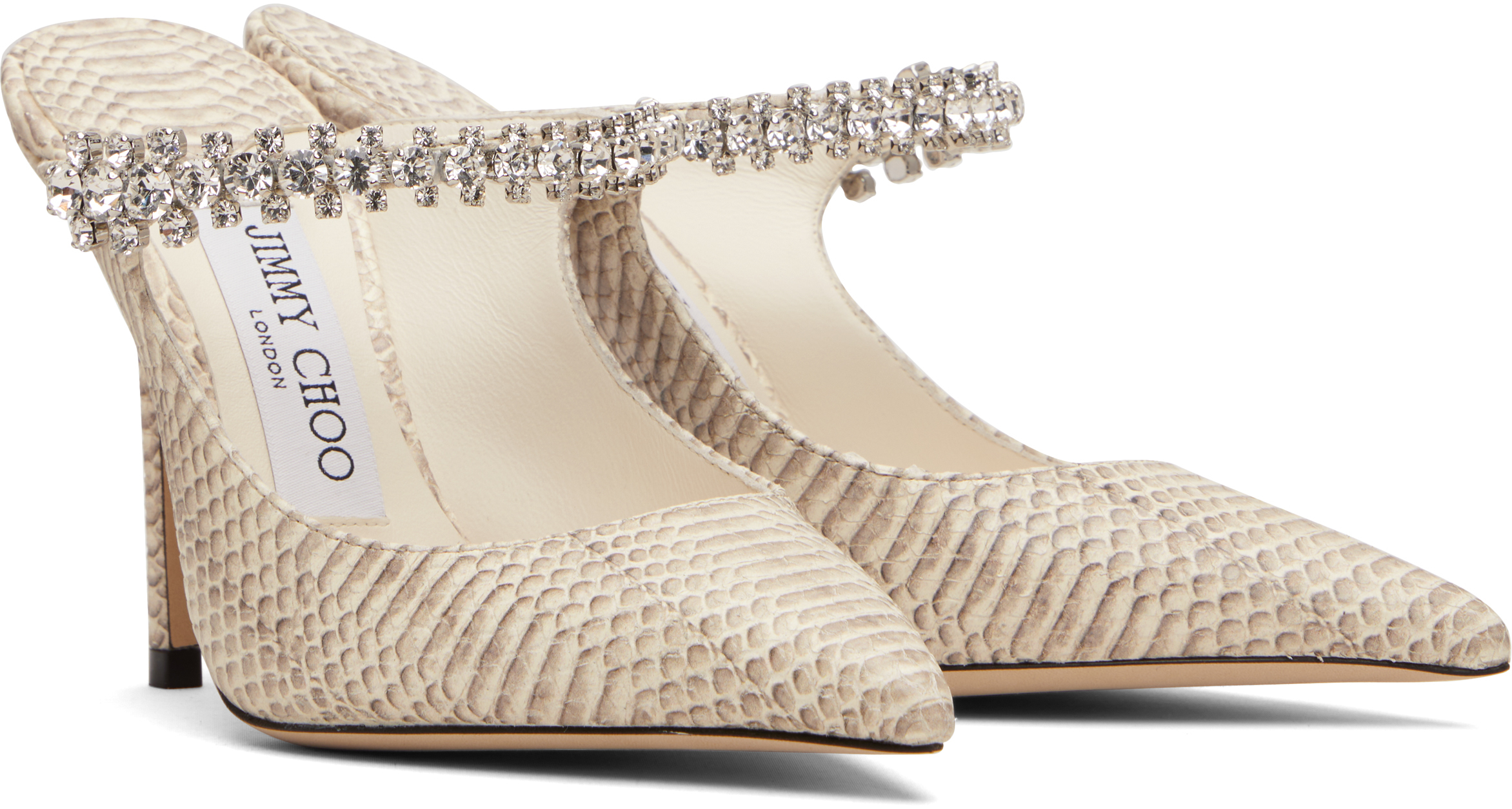 Jimmy Choo Beige Bing 100 Heels In Multi