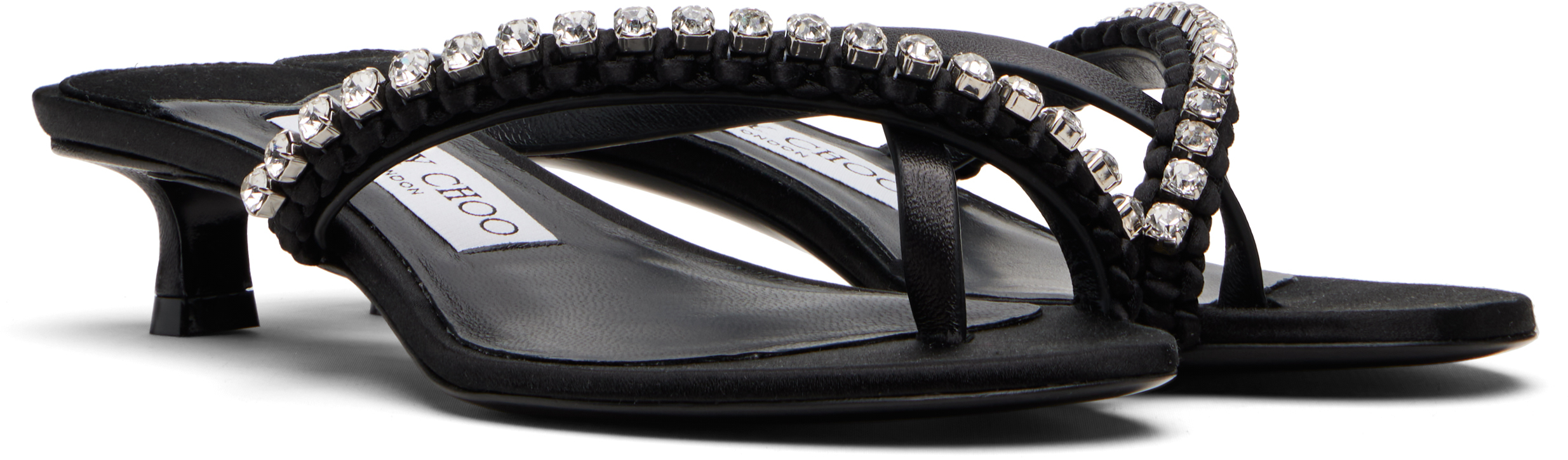 Jimmy Choo Black Dila 35 Heeled Sandals In Multi