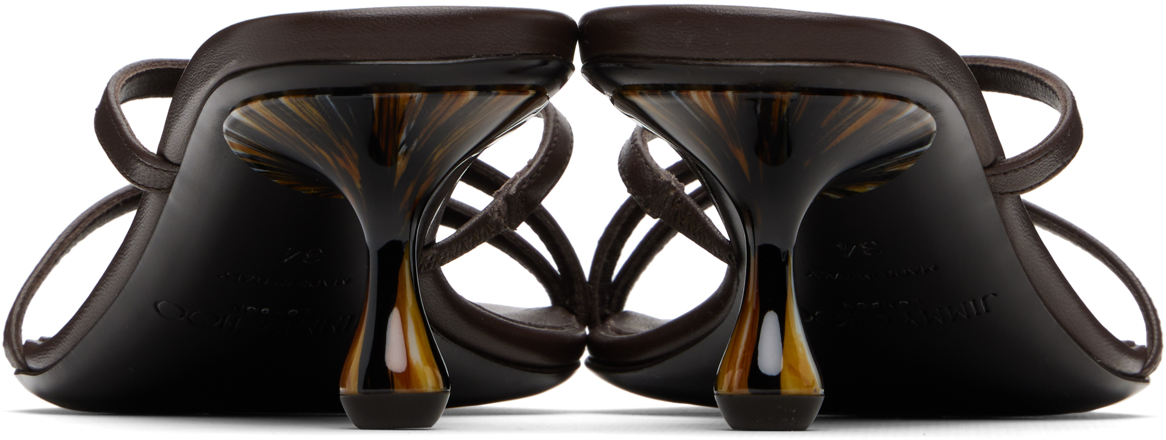 Jimmy Choo Brown Etana 50 Heeled Sandals In Brown